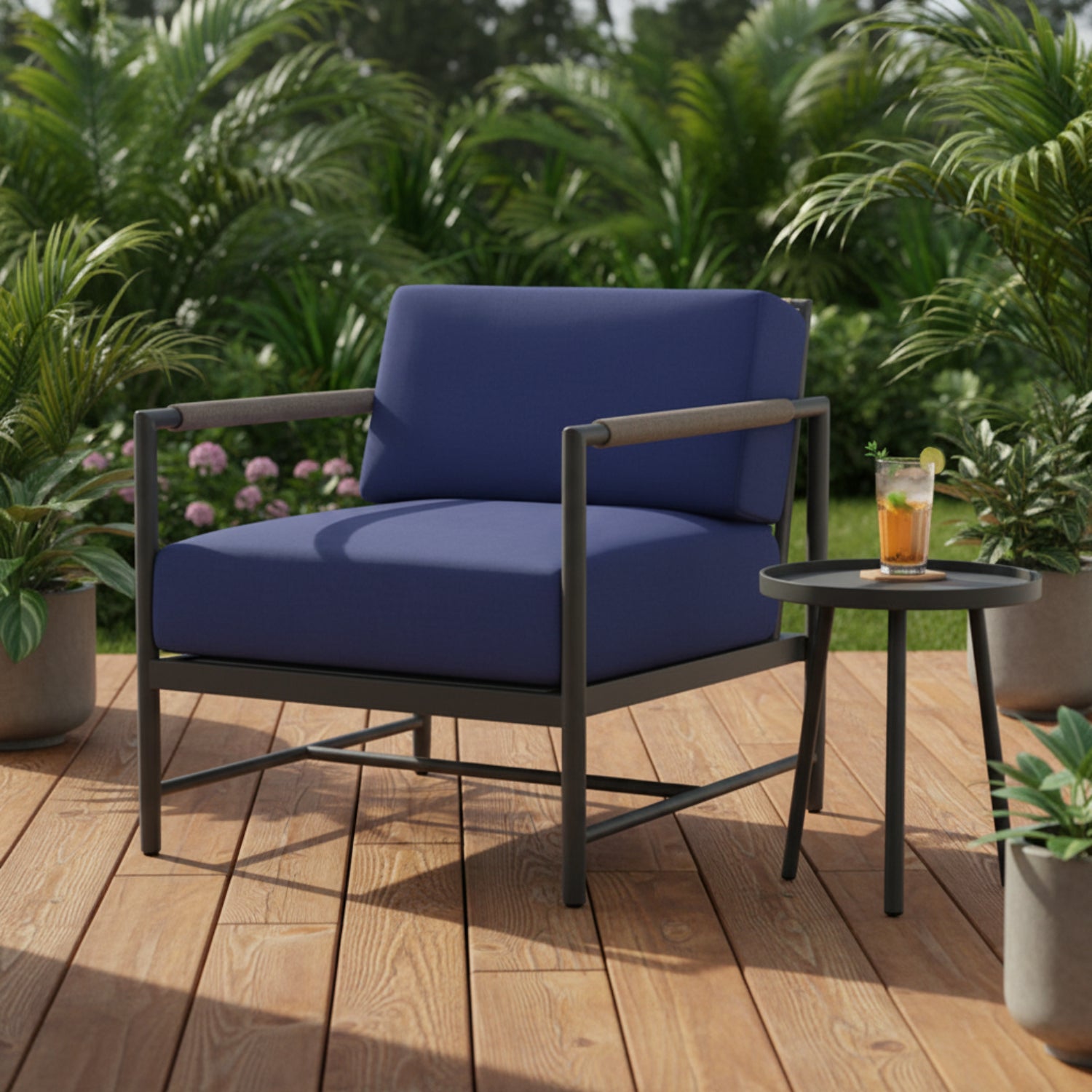 Sunset West Pietra Echo Midnight Outdoor Club Chair