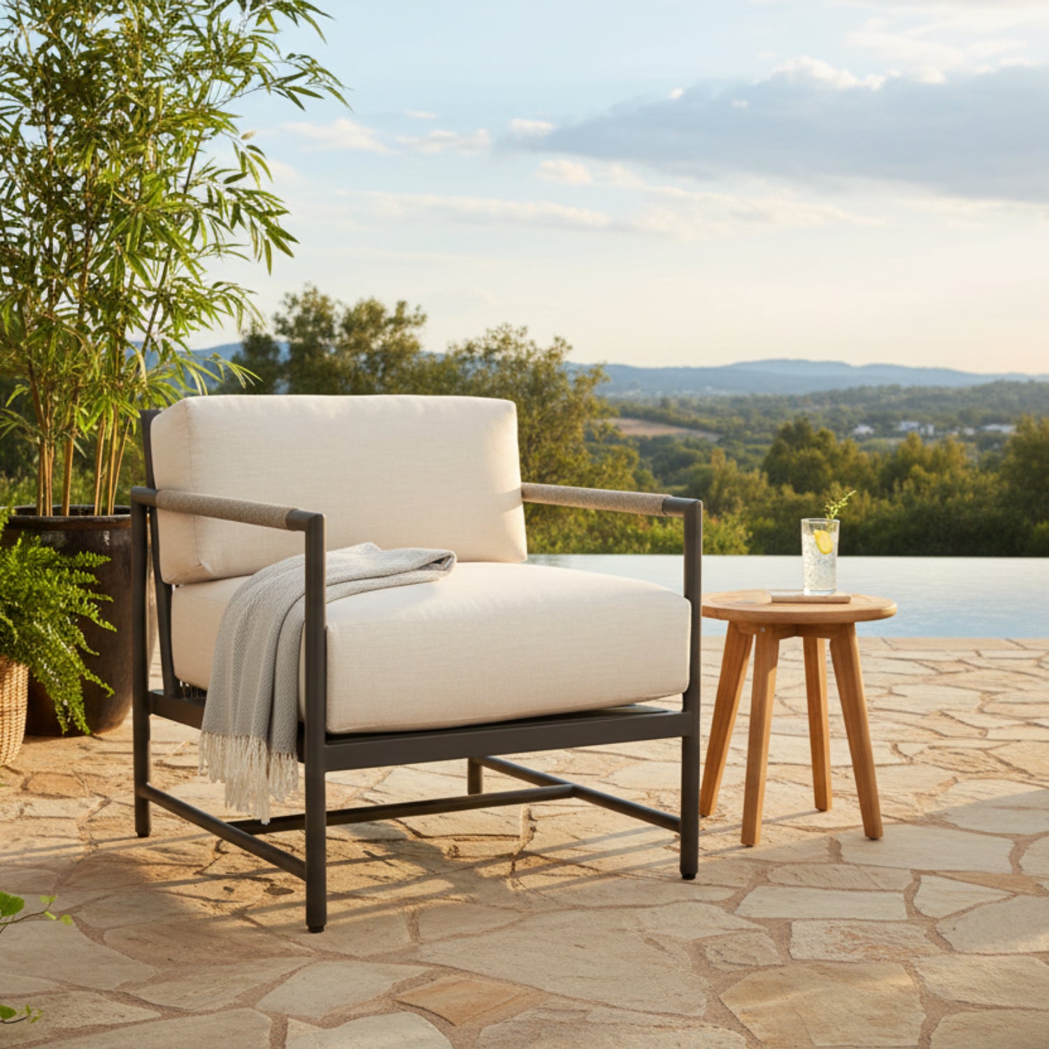 Sunset West Pietra Echo Ash Outdoor Club Chair