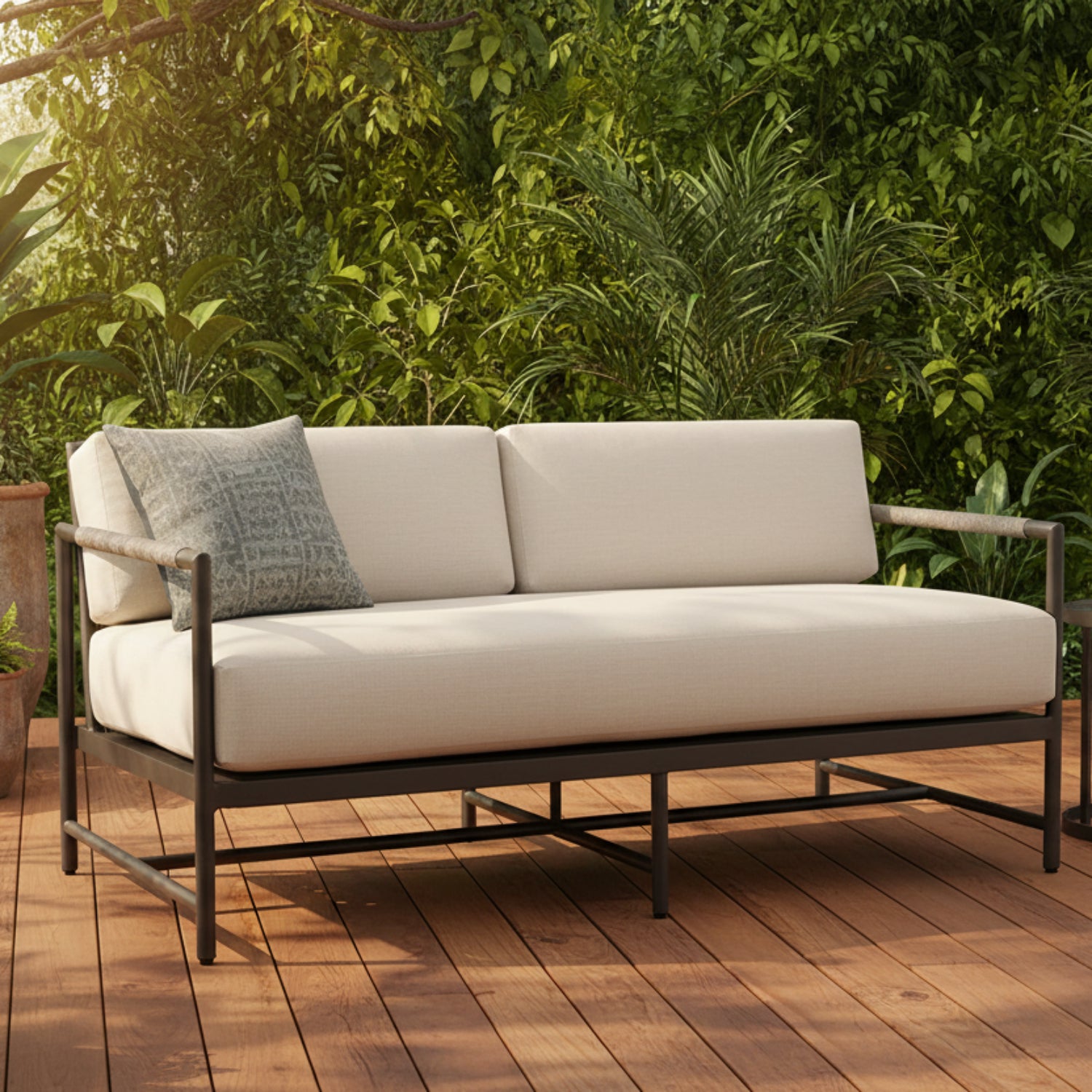 Sunset West Pietra Echo Ash Outdoor Loveseat