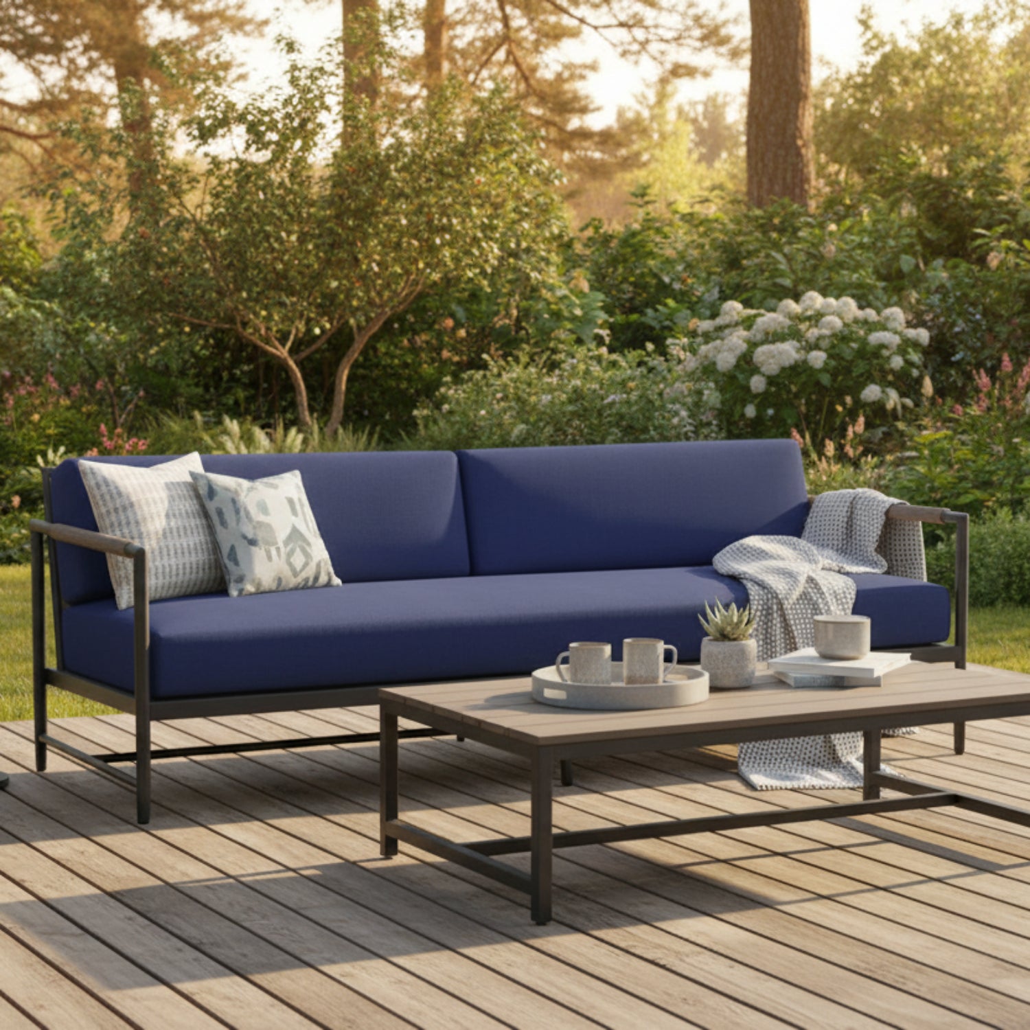 Sunset West Pietra Echo Midnight Outdoor Sofa