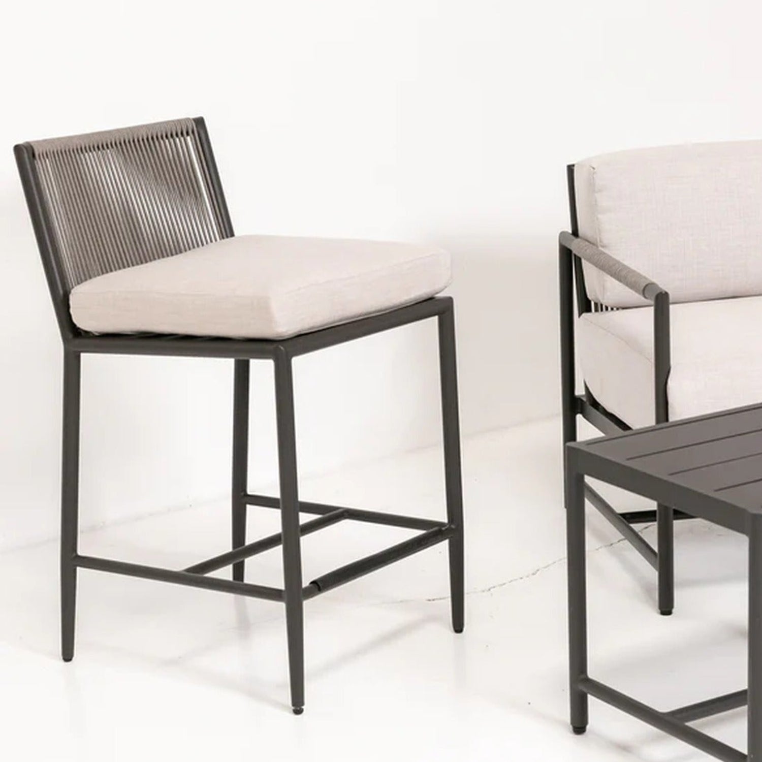 Sunset West Pietra Echo Ash Outdoor Counter Stool Set of 2