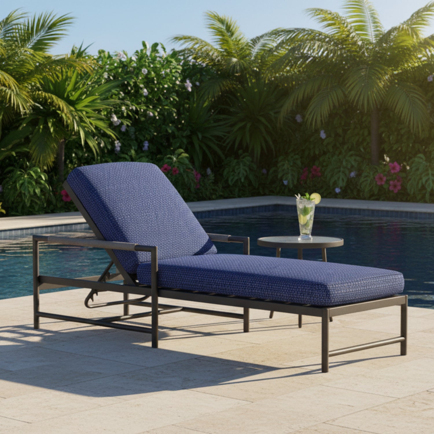 Sunset West Pietra Echo Midnight Outdoor Chaise
