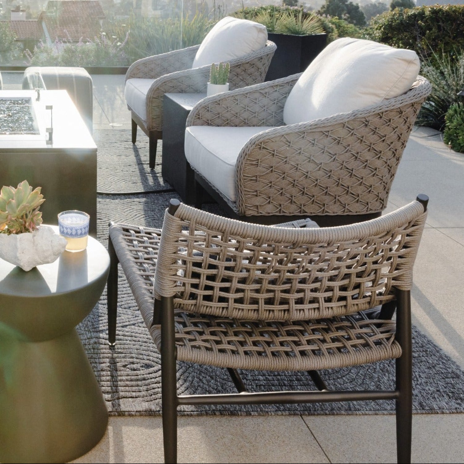 Sunset West Grigio Outdoor Cushionless Accent Chair