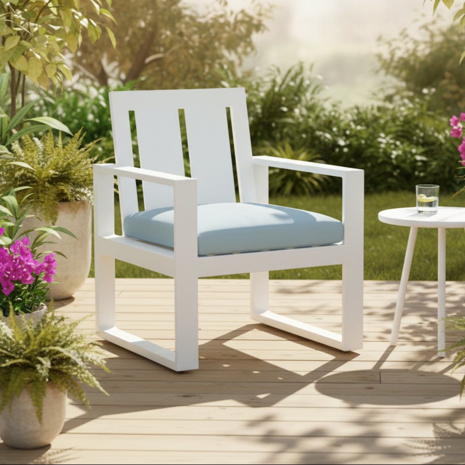 Sunset West Newport Canvas Skyline Outdoor Dining Chair Set of 2