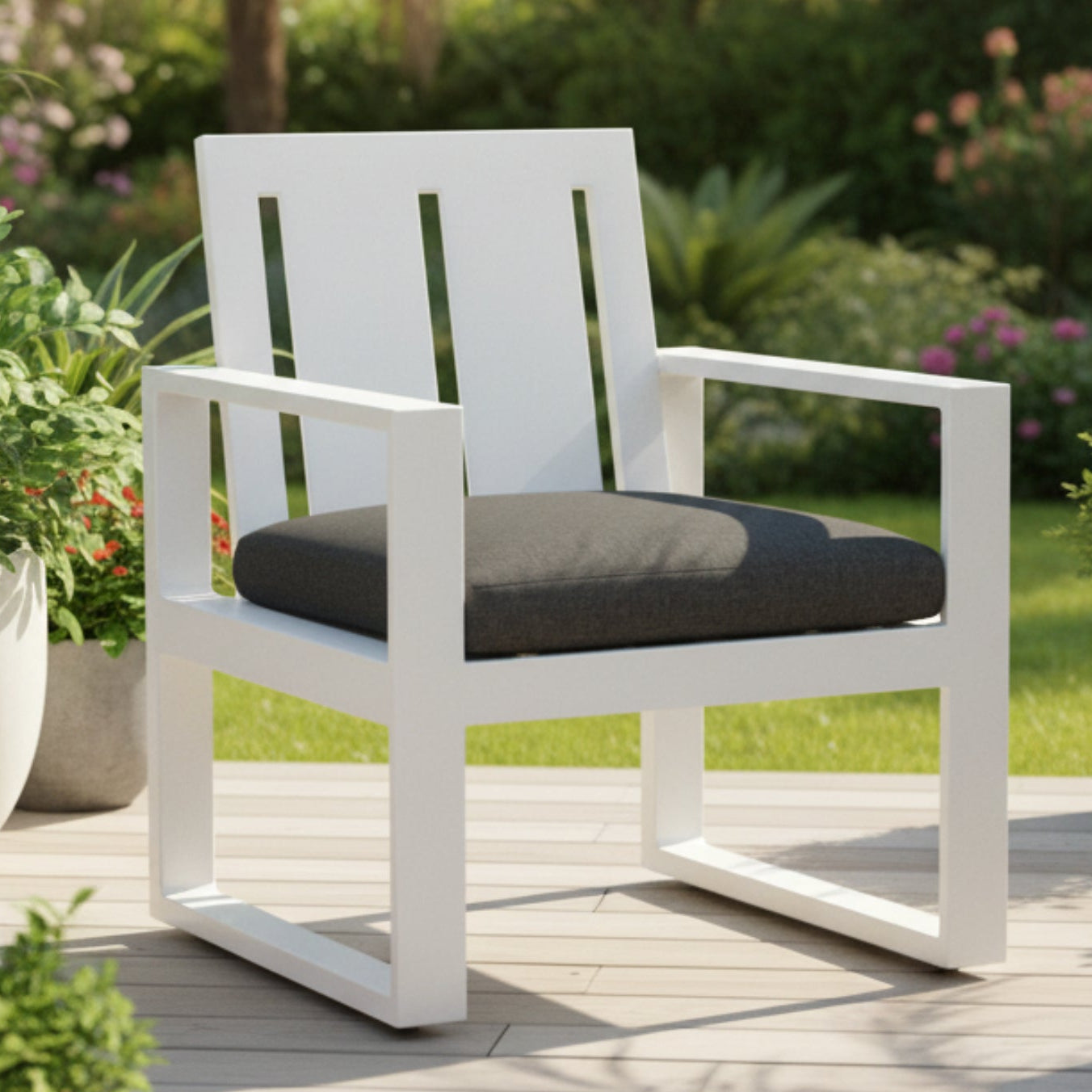Sunset West Newport Spectrum Carbon Outdoor Dining Chair Set of 2