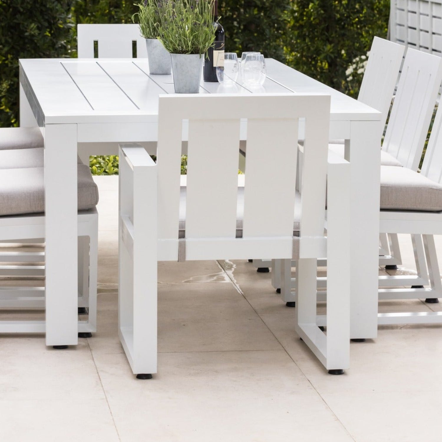Sunset West Newport Cast Silver Outdoor Dining Chair Set of 2