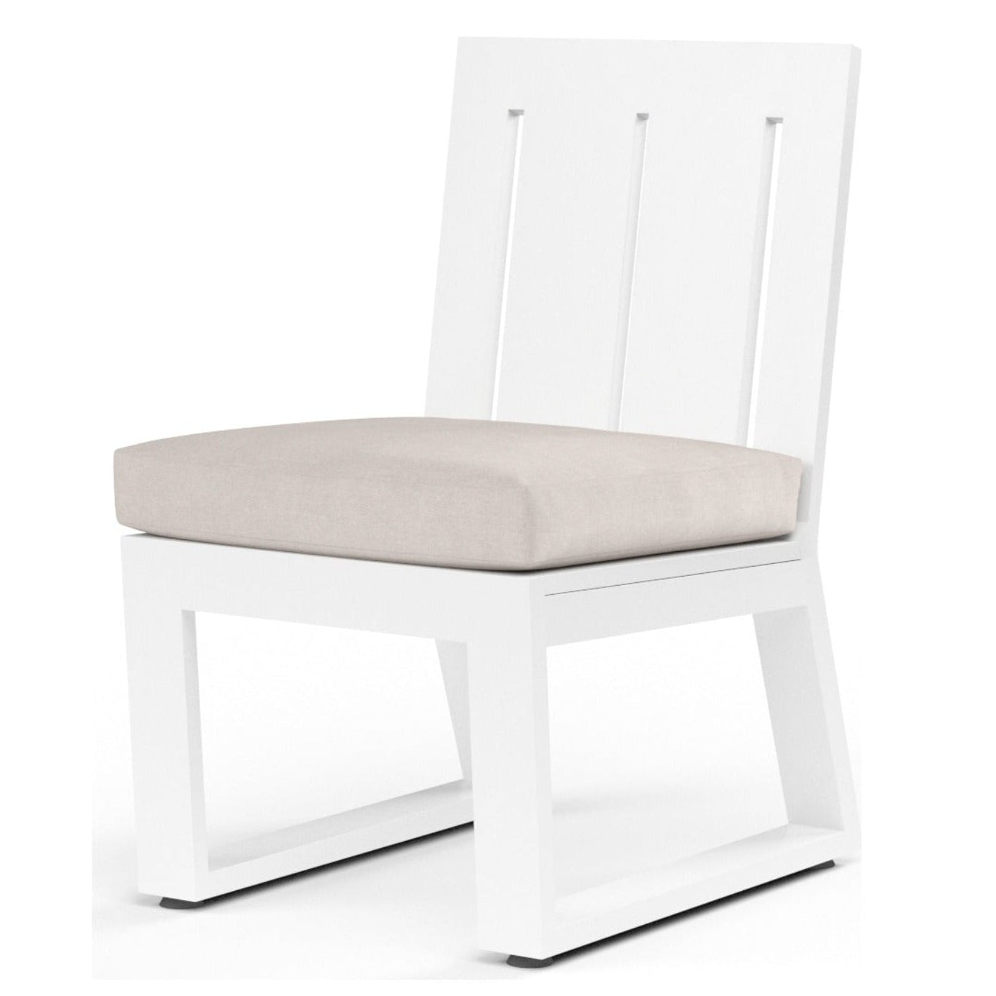 Sunset West Newport Canvas Natural Outdoor Armless Dining Chair Set of 2