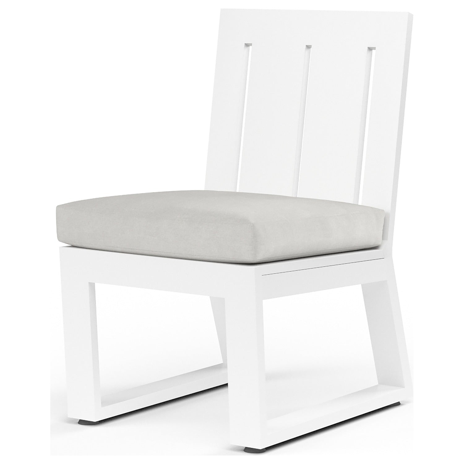 Sunset West Newport Cast Silver Outdoor Armless Dining Chair Set of 2