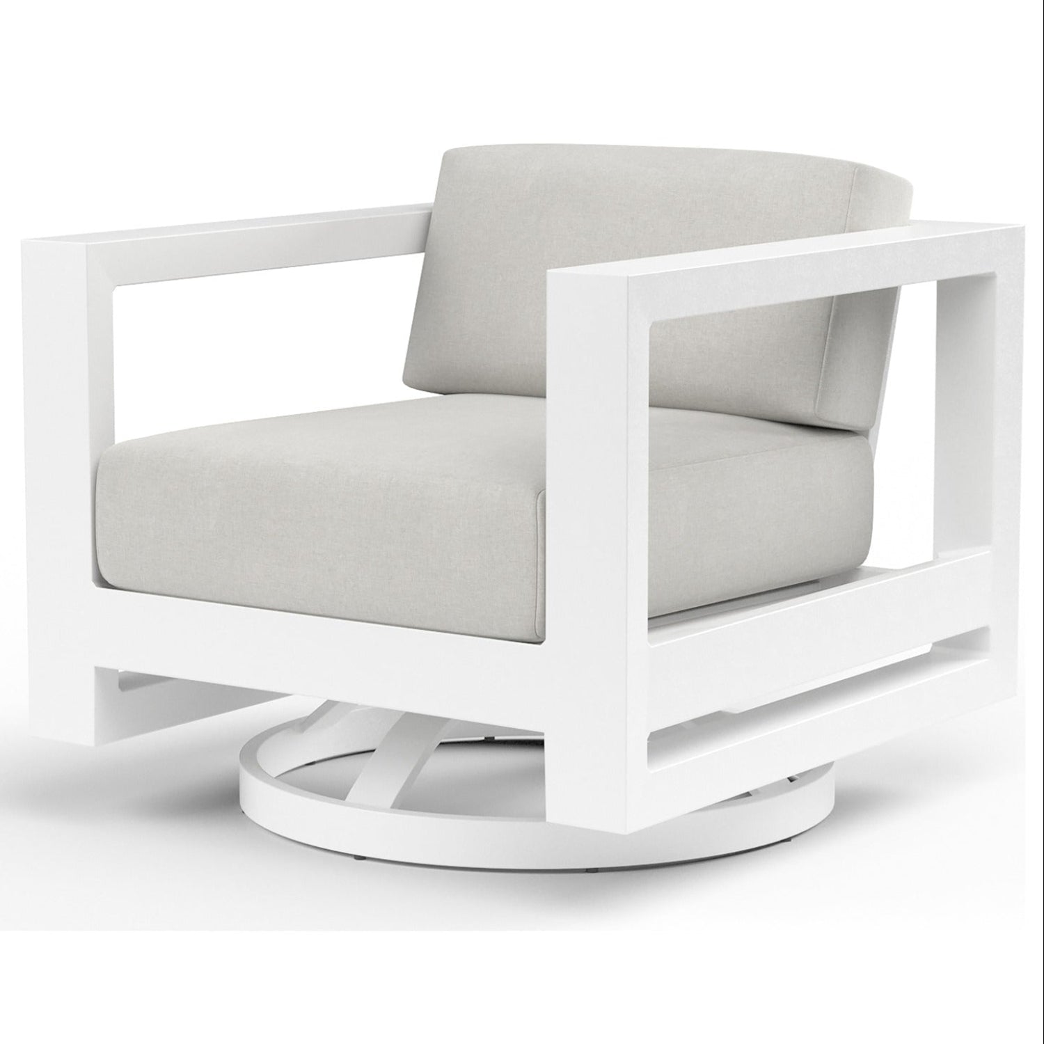 Sunset West Newport Cast Silver Outdoor Swivel Club Chair