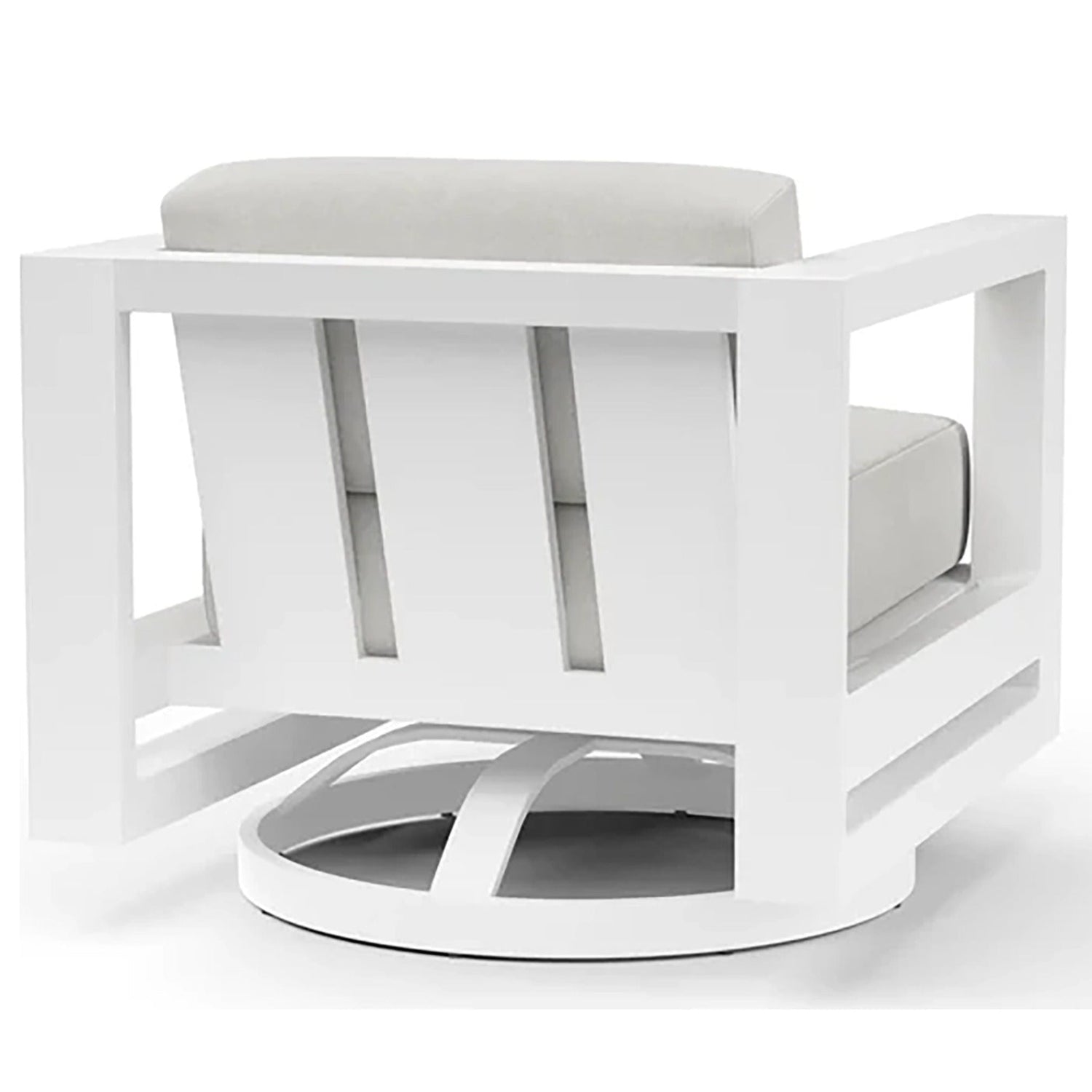 Sunset West Newport Cast Silver Outdoor Swivel Club Chair