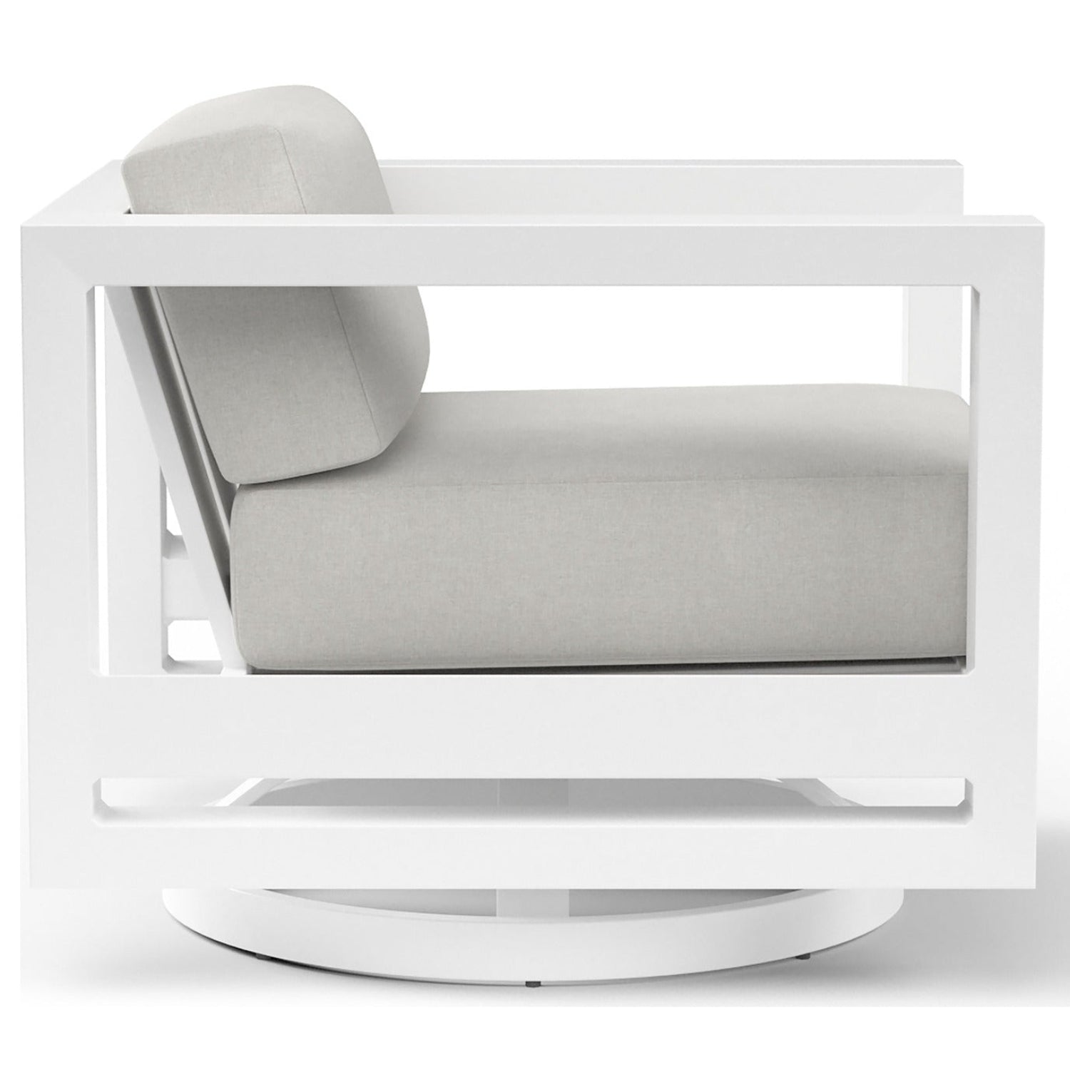 Sunset West Newport Cast Silver Outdoor Swivel Club Chair
