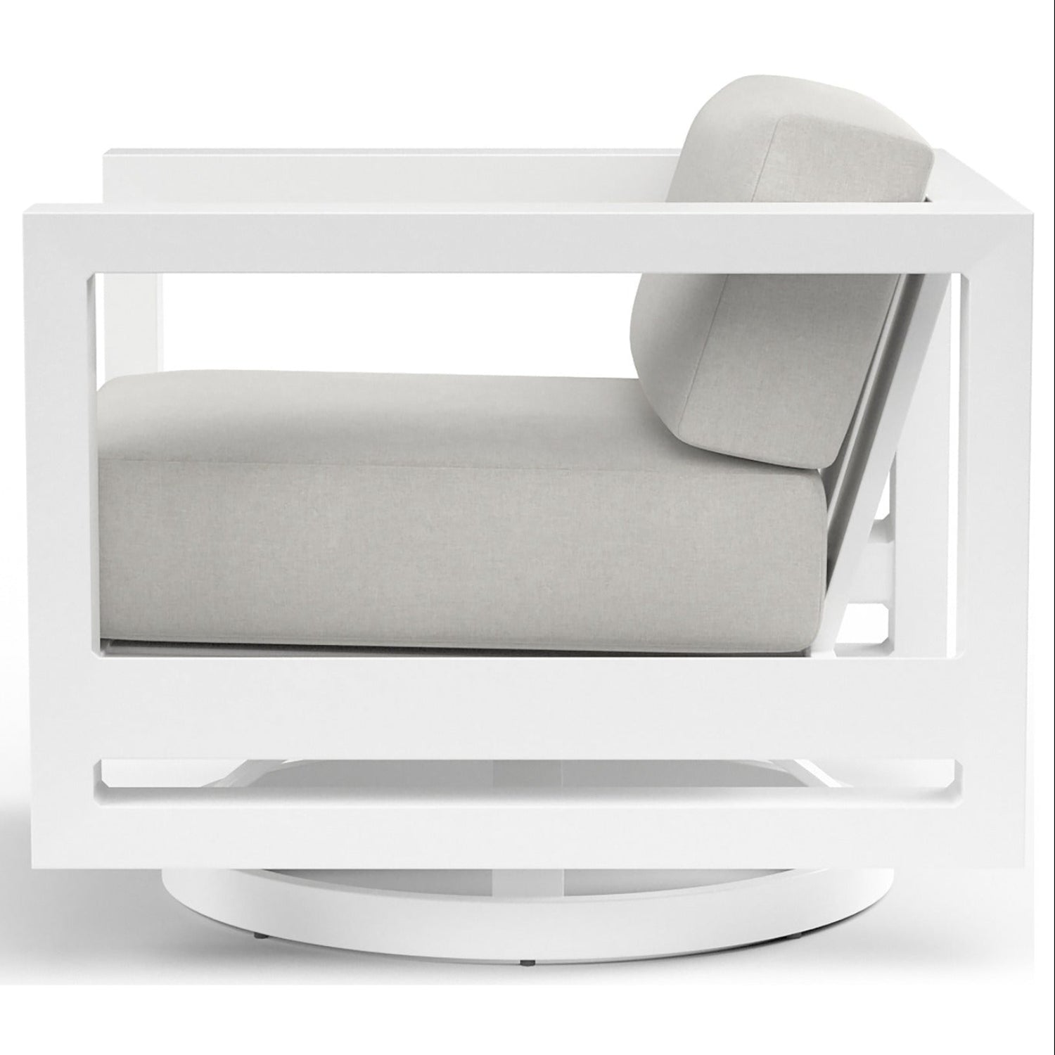 Sunset West Newport Cast Silver Outdoor Swivel Club Chair