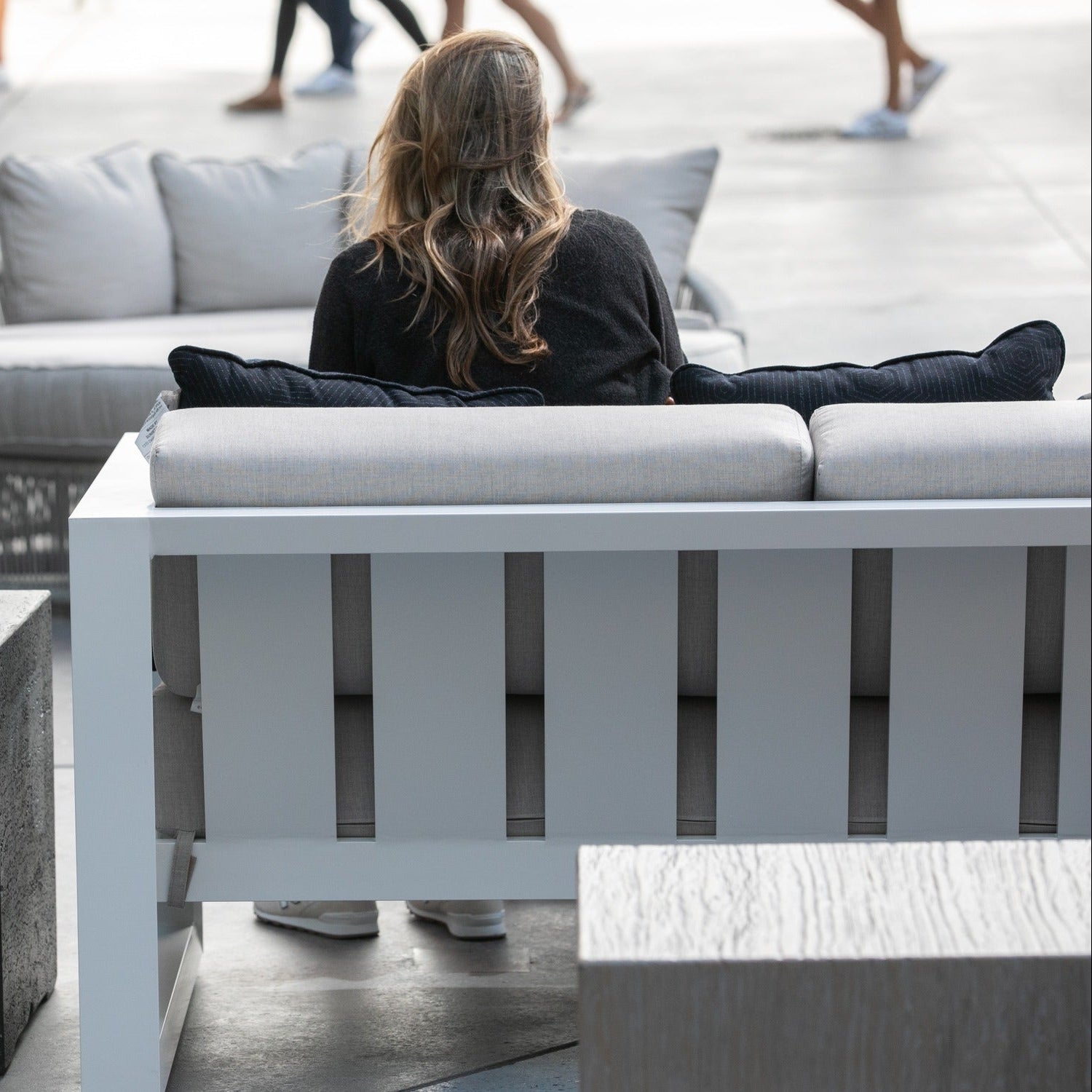 Sunset West Newport Cast Silver Outdoor Sofa