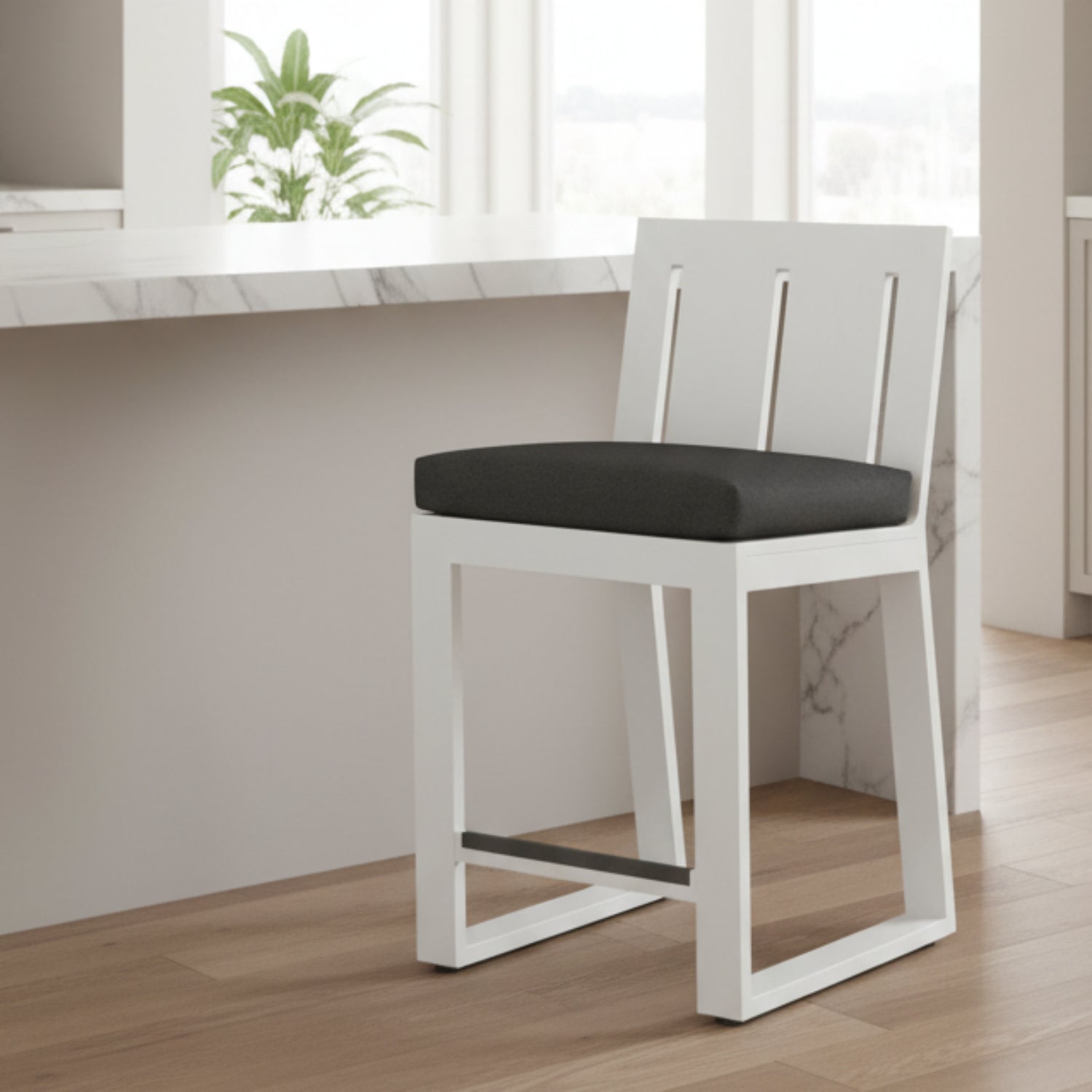Sunset West Newport Spectrum Carbon Outdoor Counter Stool Set of 2