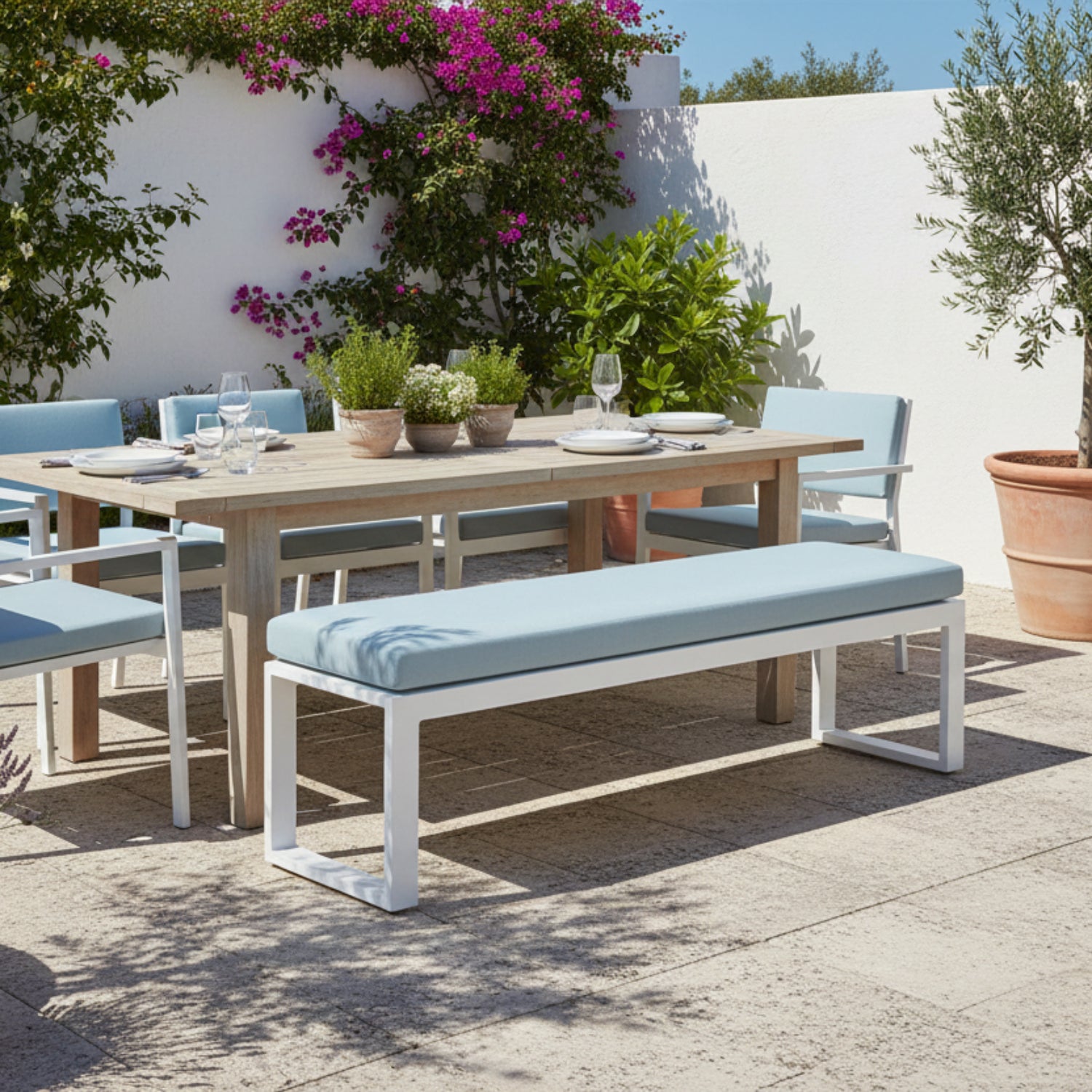 Sunset West Newport Canvas Skyline Outdoor Dining Bench