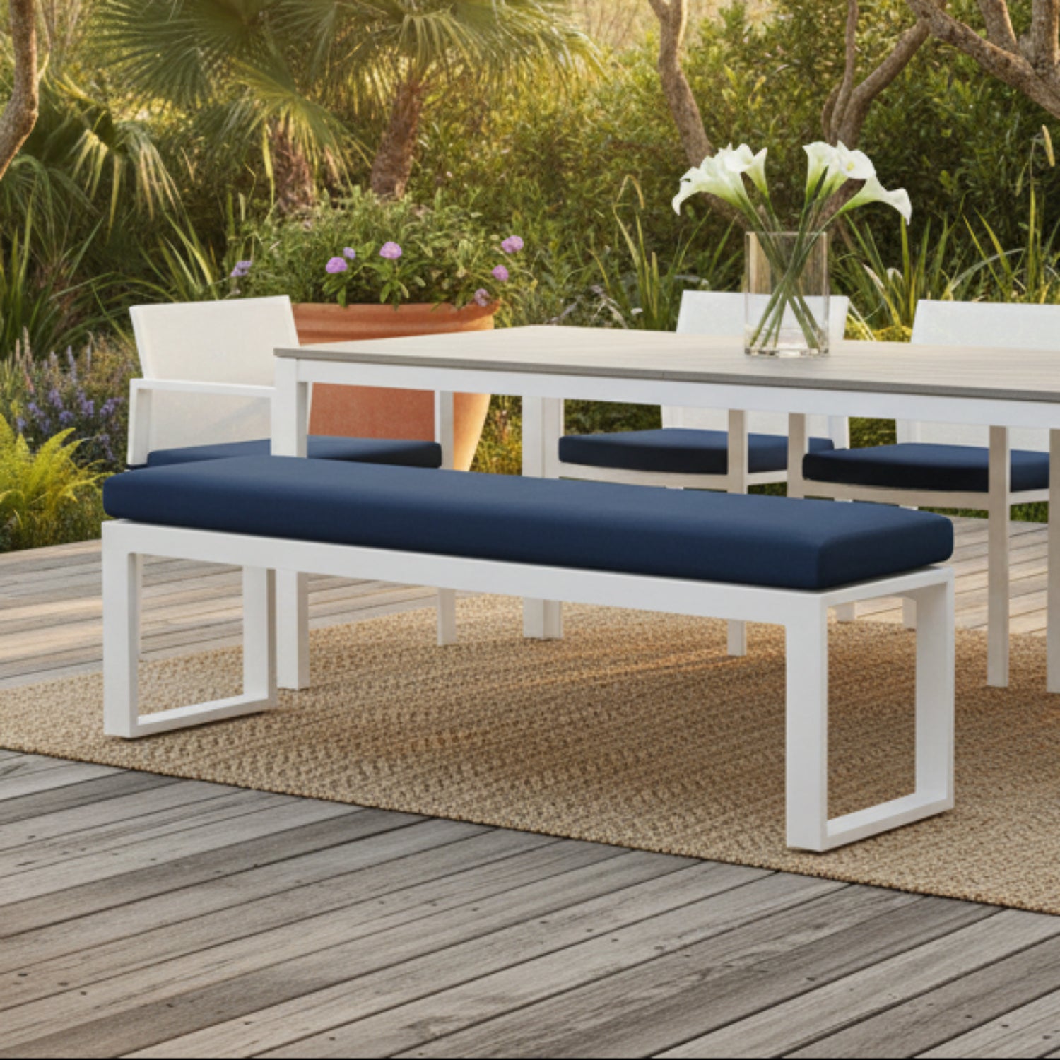 Sunset West Newport Spectrum Indigo Outdoor Dining Bench