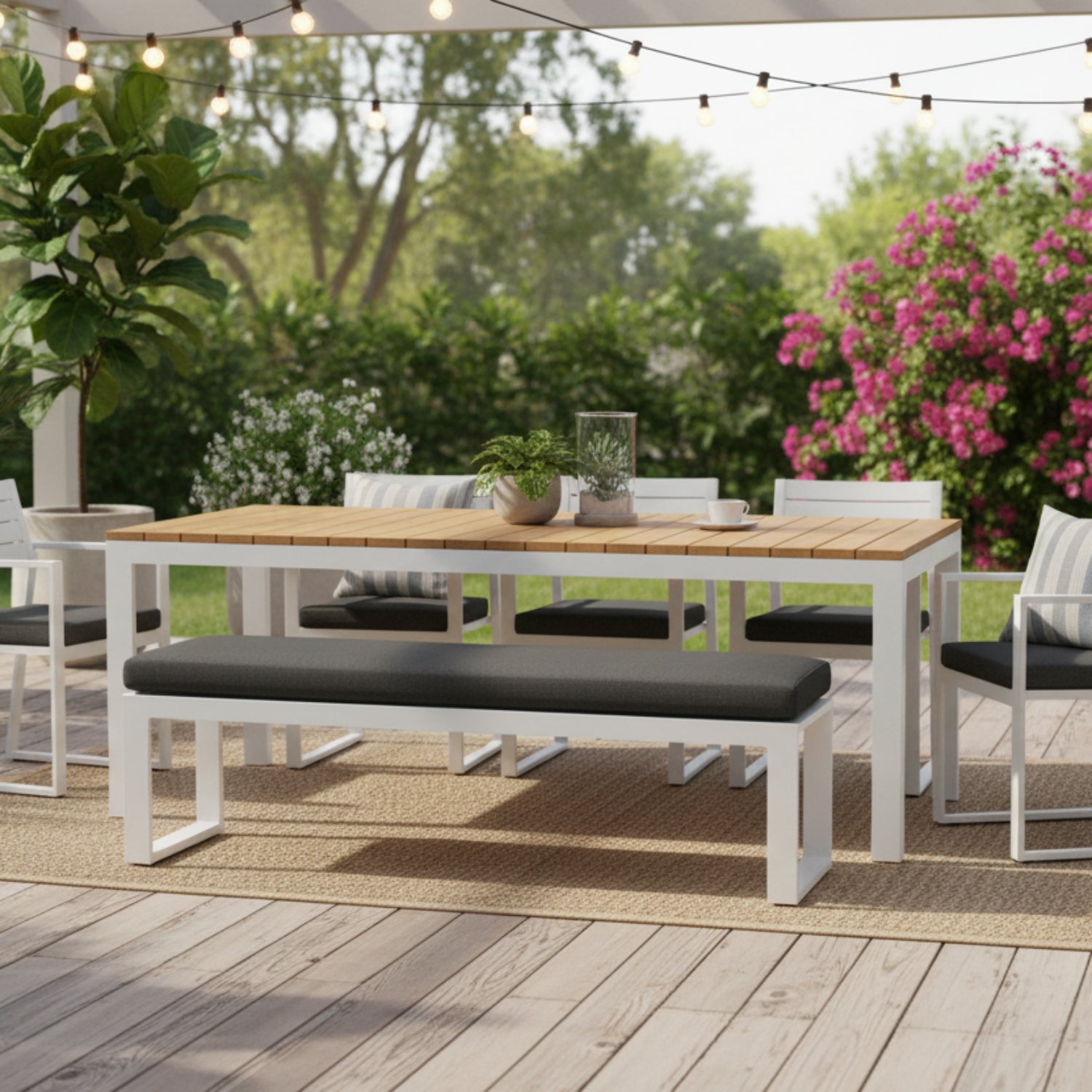 Sunset West Newport Spectrum Carbon Outdoor Dining Bench