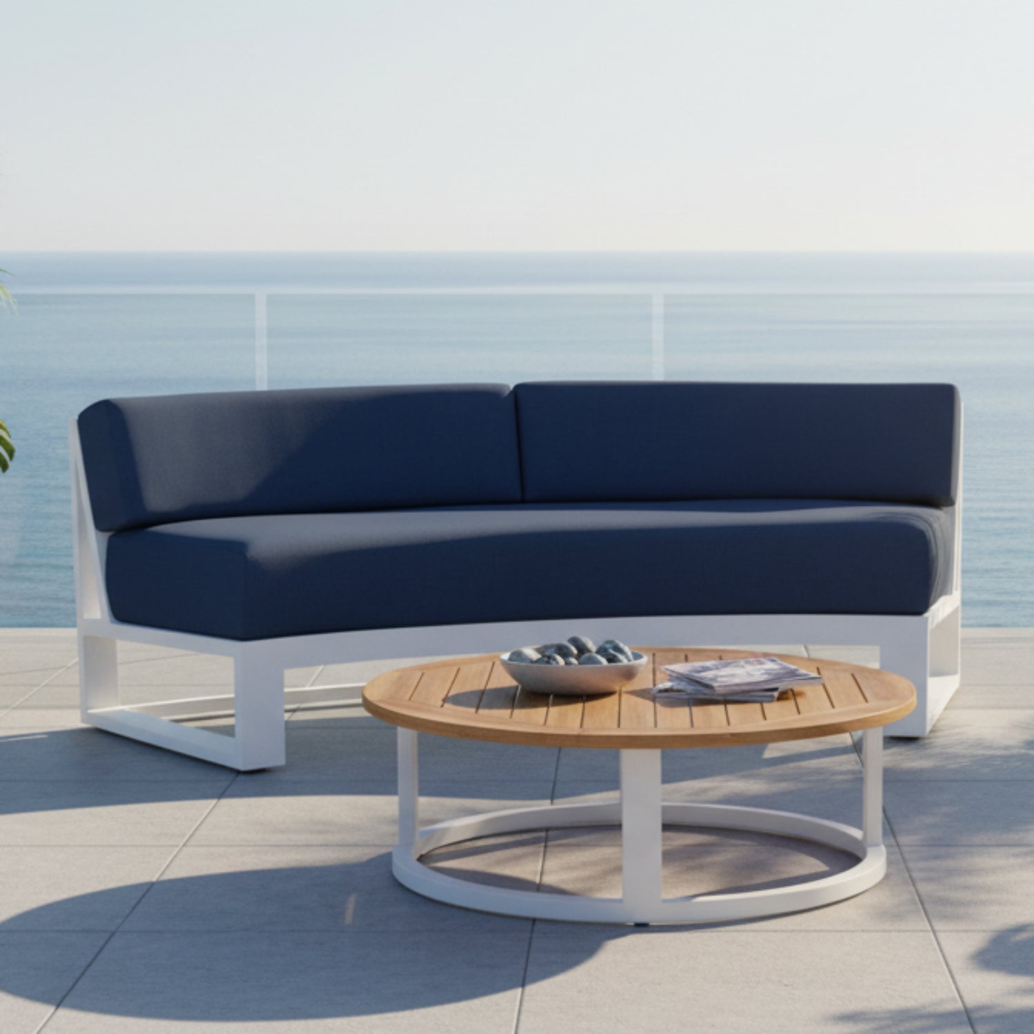 Sunset West Newport Curved Spectrum Indigo Curved Outdoor Sofa