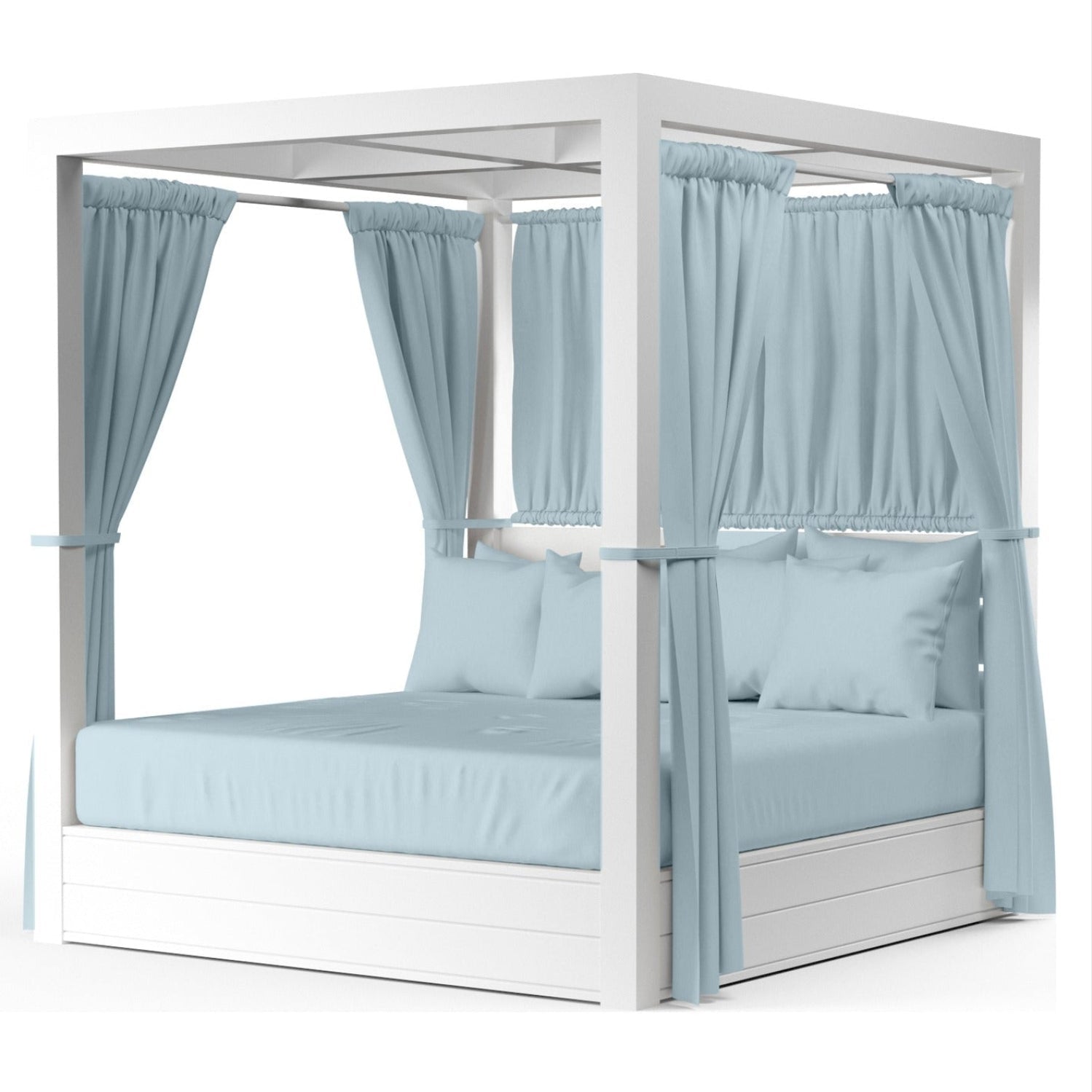 Sunset West Newport Canvas Skyline Resort King Outdoor Daybed, powder-coated aluminum daybed, front view