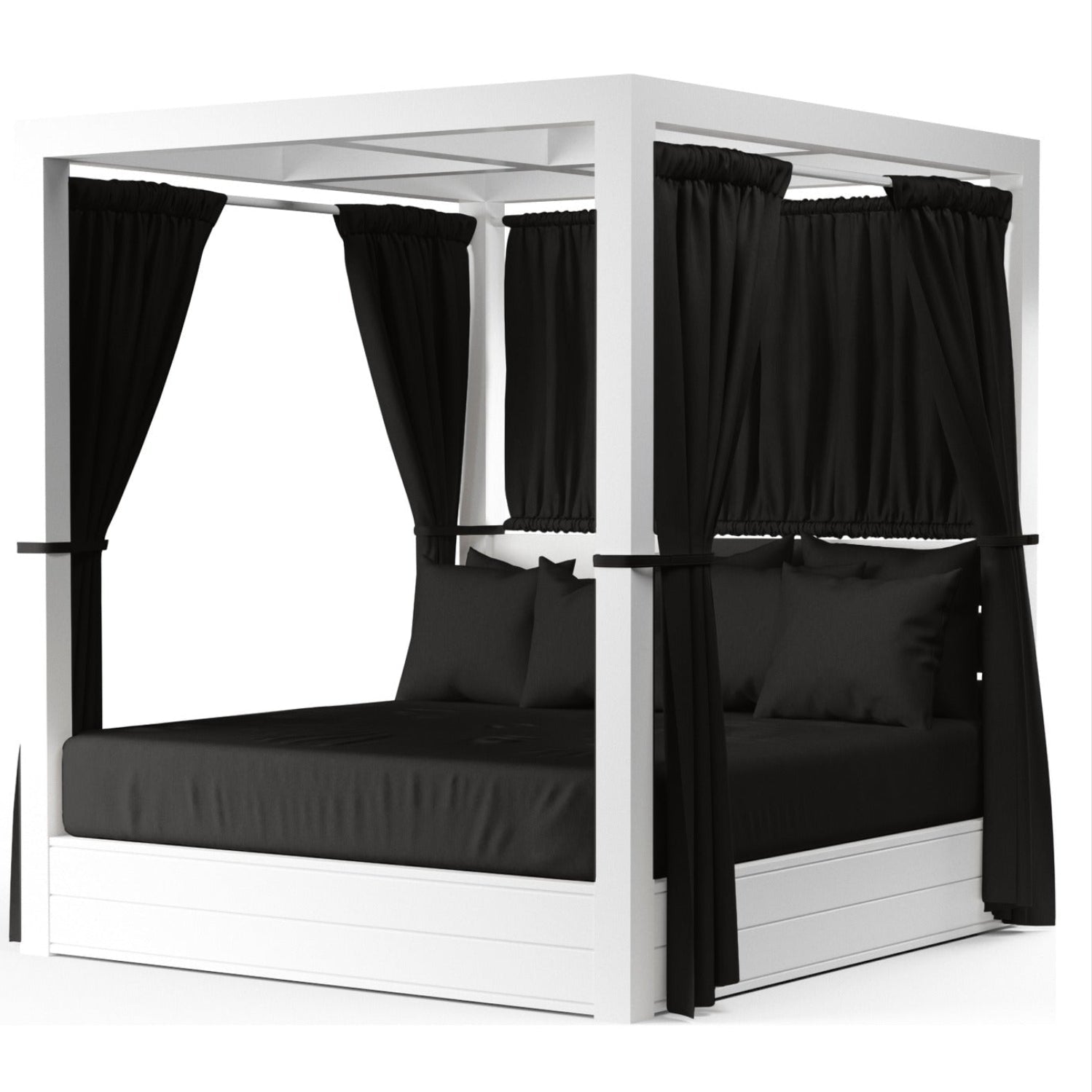 Sunset West Newport Spectrum Carbon Resort King Outdoor Daybed, powder-coated aluminum daybed, front view