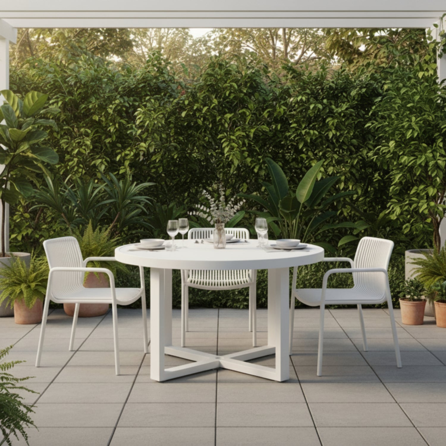 Sunset West Newport 50in Round Outdoor Dining Table
