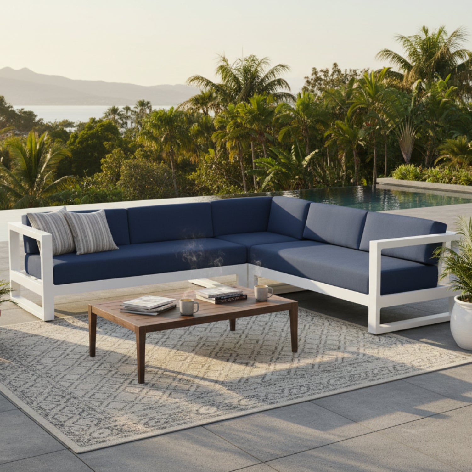 Sunset West Newport Spectrum Indigo Outdoor Sectional