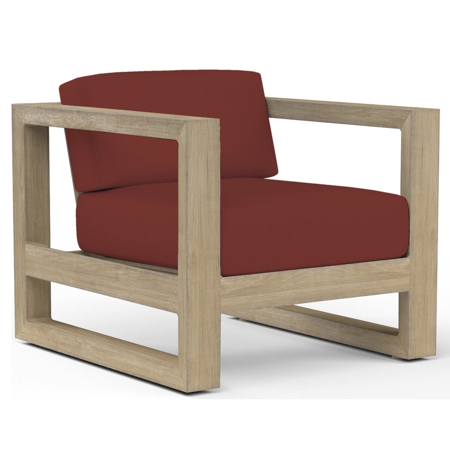 Sunset West Coastal Teak Canvas HennaOutdoor Club Chair