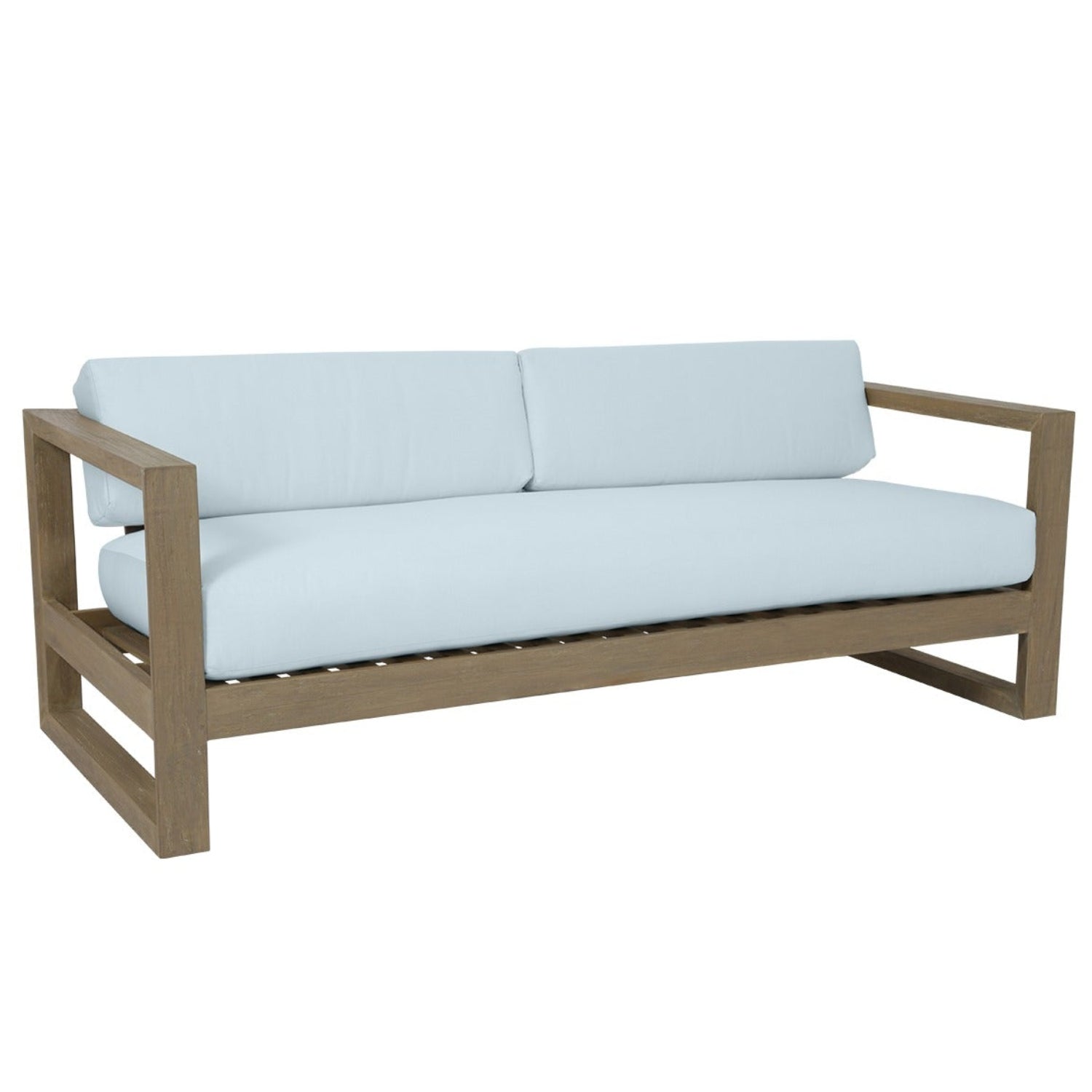 Sunset West Coastal Teak Canvas Skyline Outdoor Sofa