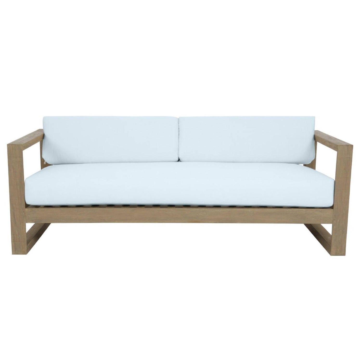 Sunset West Coastal Teak Canvas Skyline Outdoor Sofa