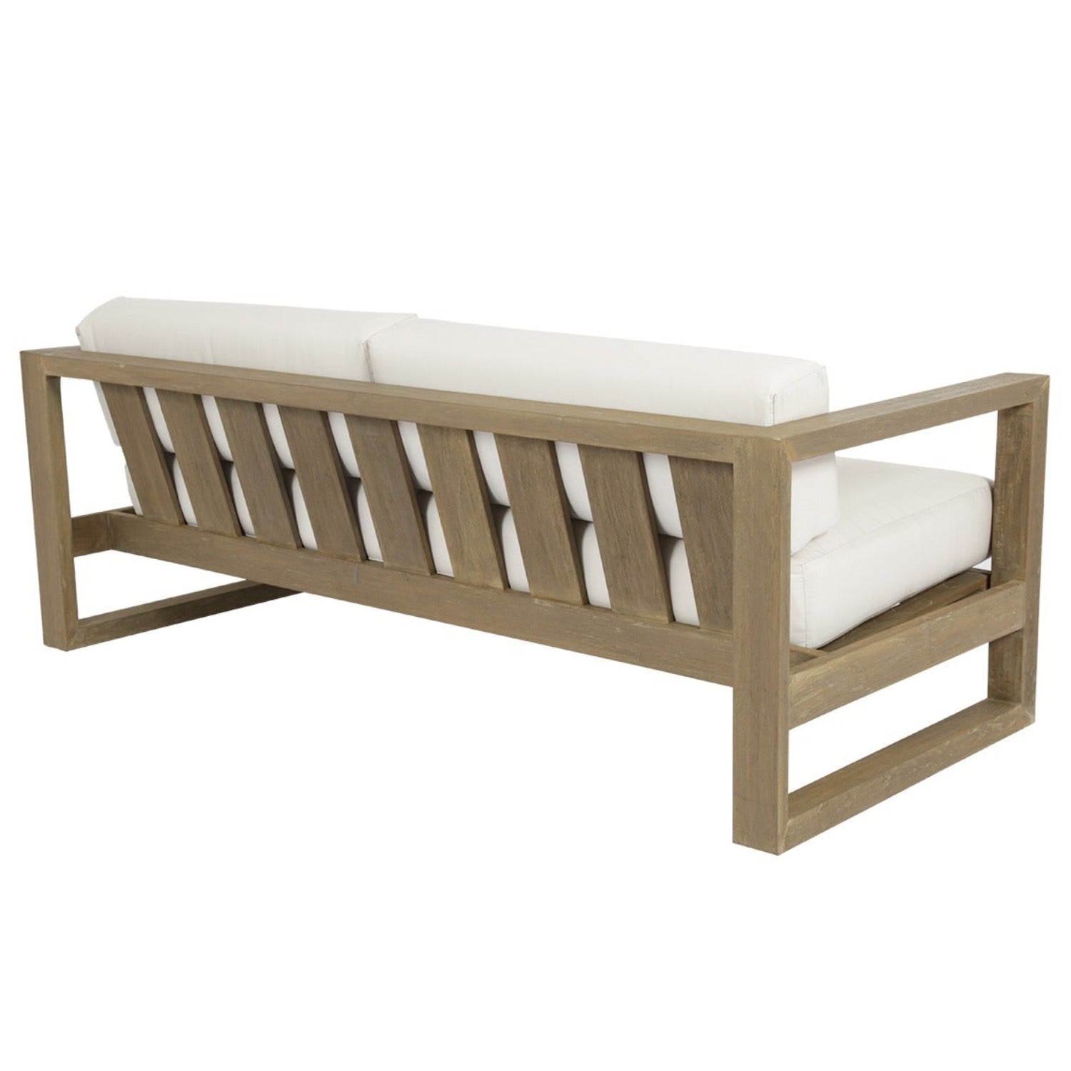 Sunset West Coastal Teak Canvas Outdoor Sofa