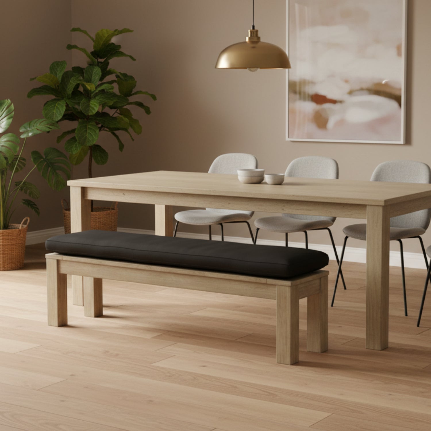Sunset West Coastal Teak Spectrum CarbonOutdoor Dining Bench