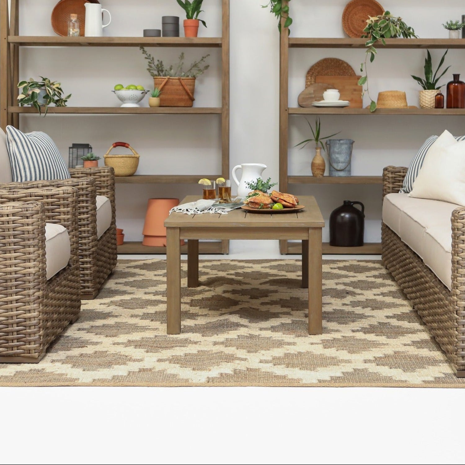 Sunset West Coastal Teak Rectangular Outdoor Coffee Table