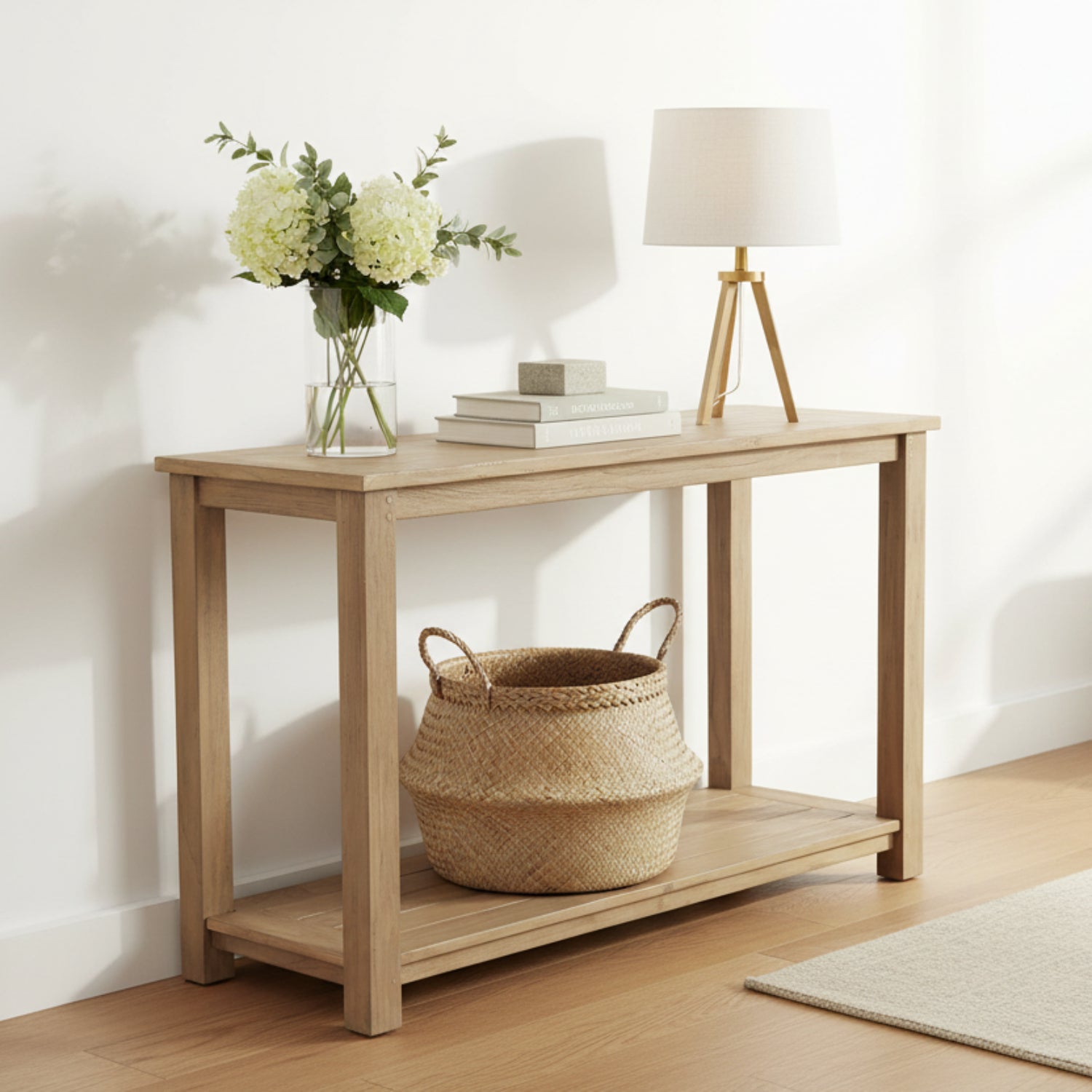 Sunset West Coastal Teak Outdoor Sofa Table