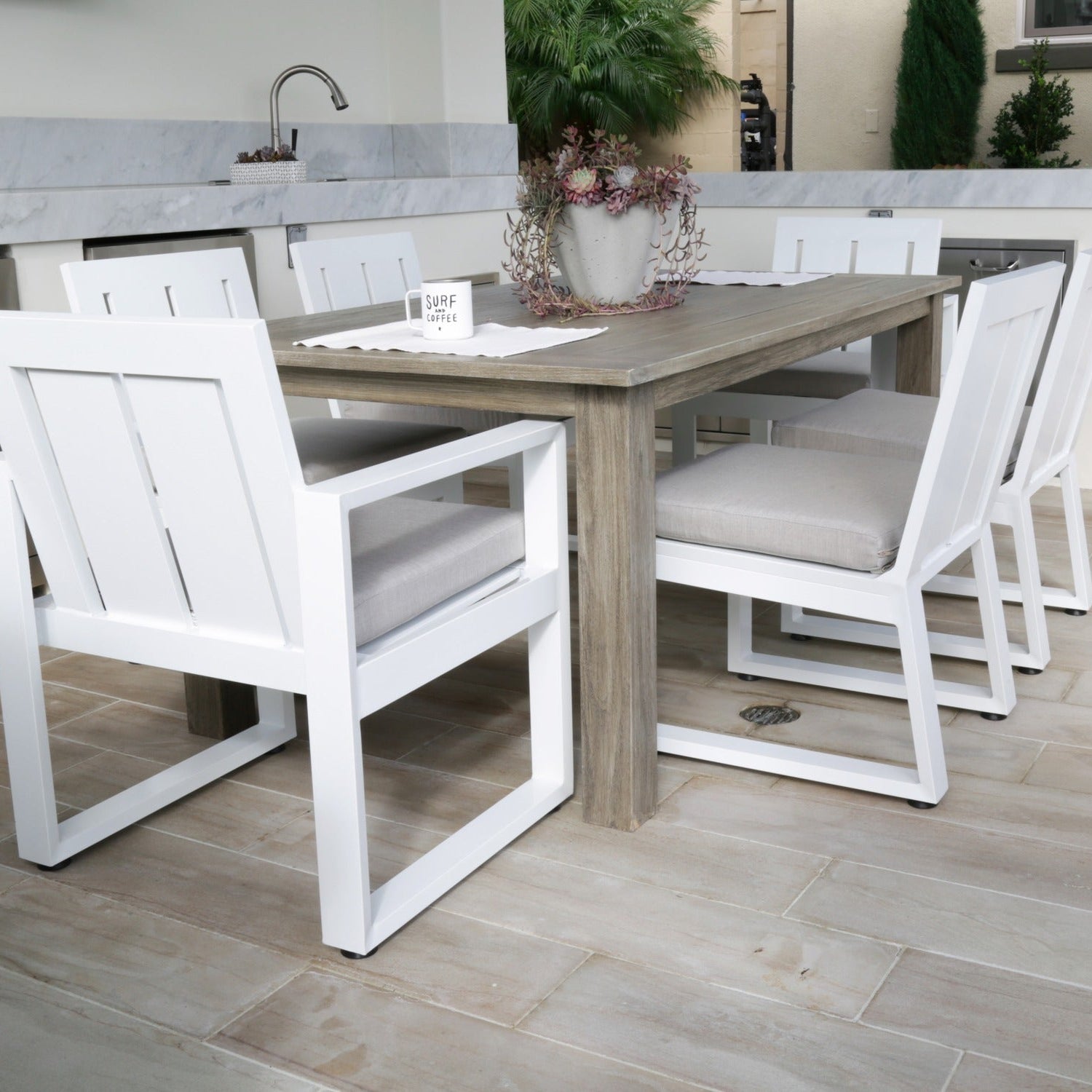 Sunset West Coastal Teak 72in Outdoor Dining Table