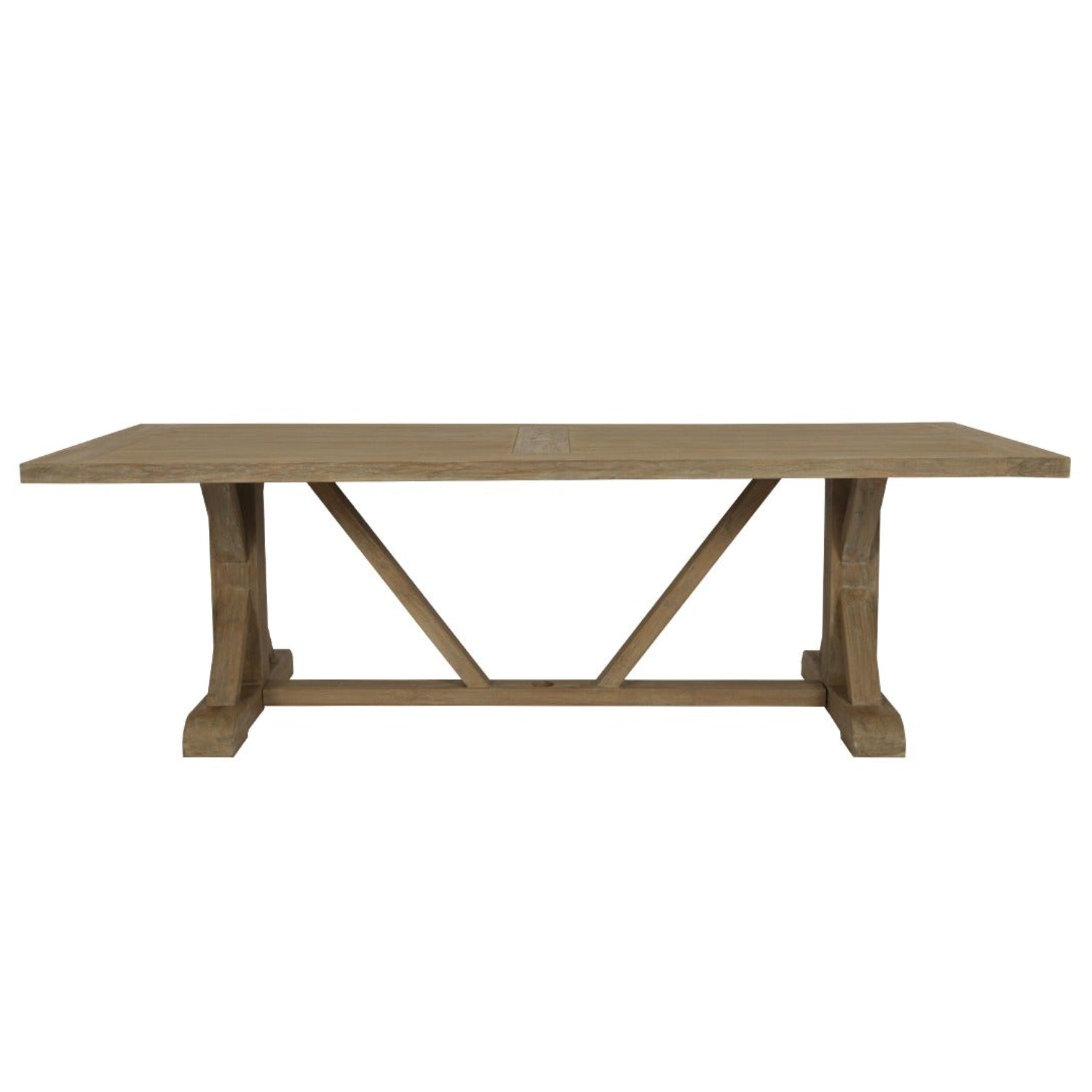 Sunset West Coastal Teak 94in Trestle Outdoor Dining Table