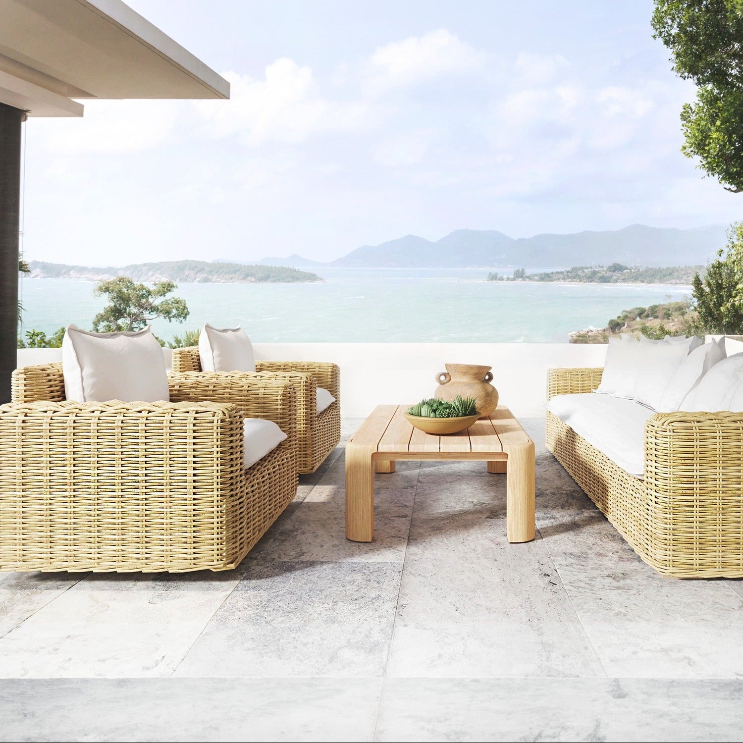 Sunset West Natural Teak Outdoor Coffee Table