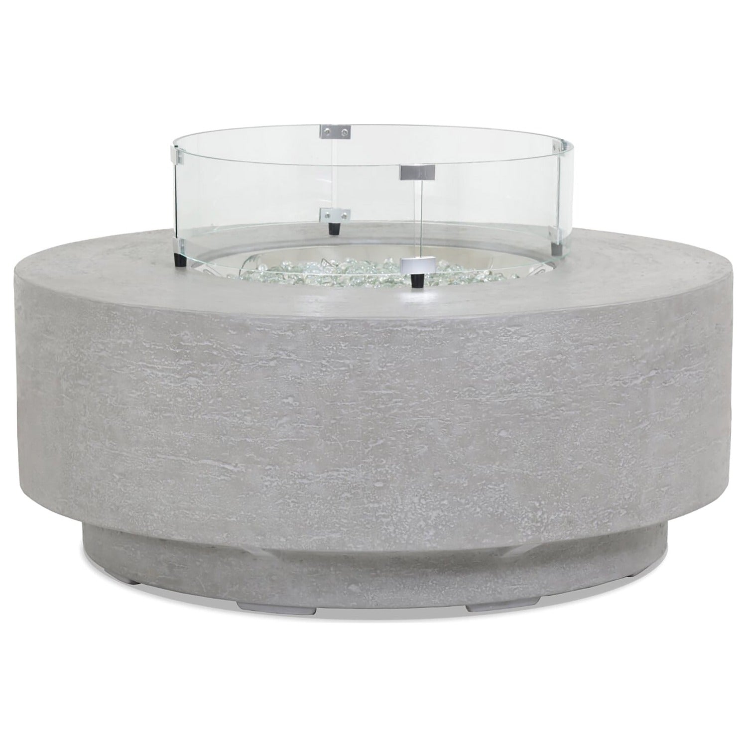 Sunset West Gravelstone Round Fire Outdoor Table w/Glass Surround