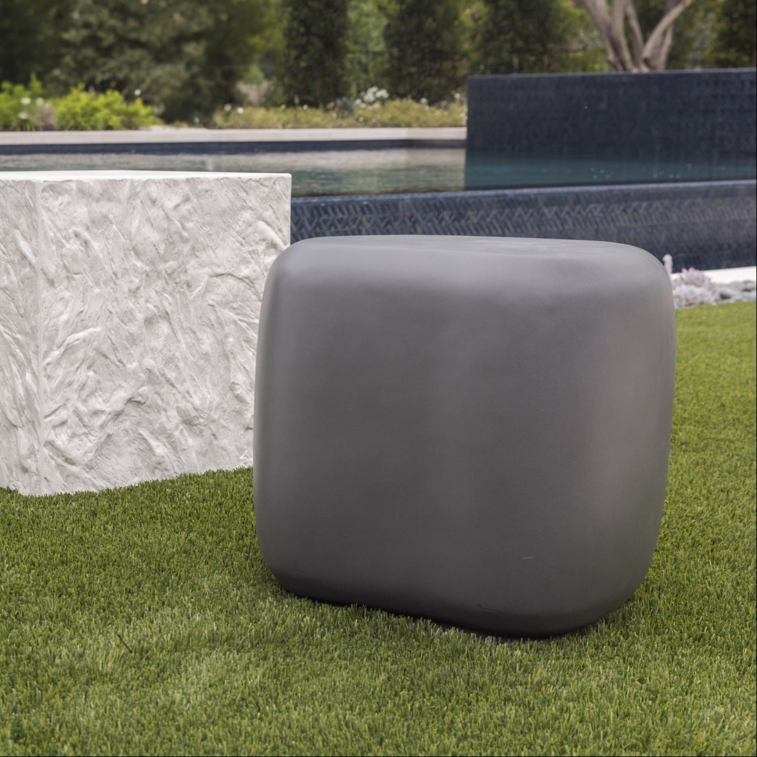 Sunset West Pebble Gray Outdoor End Table Set of 2