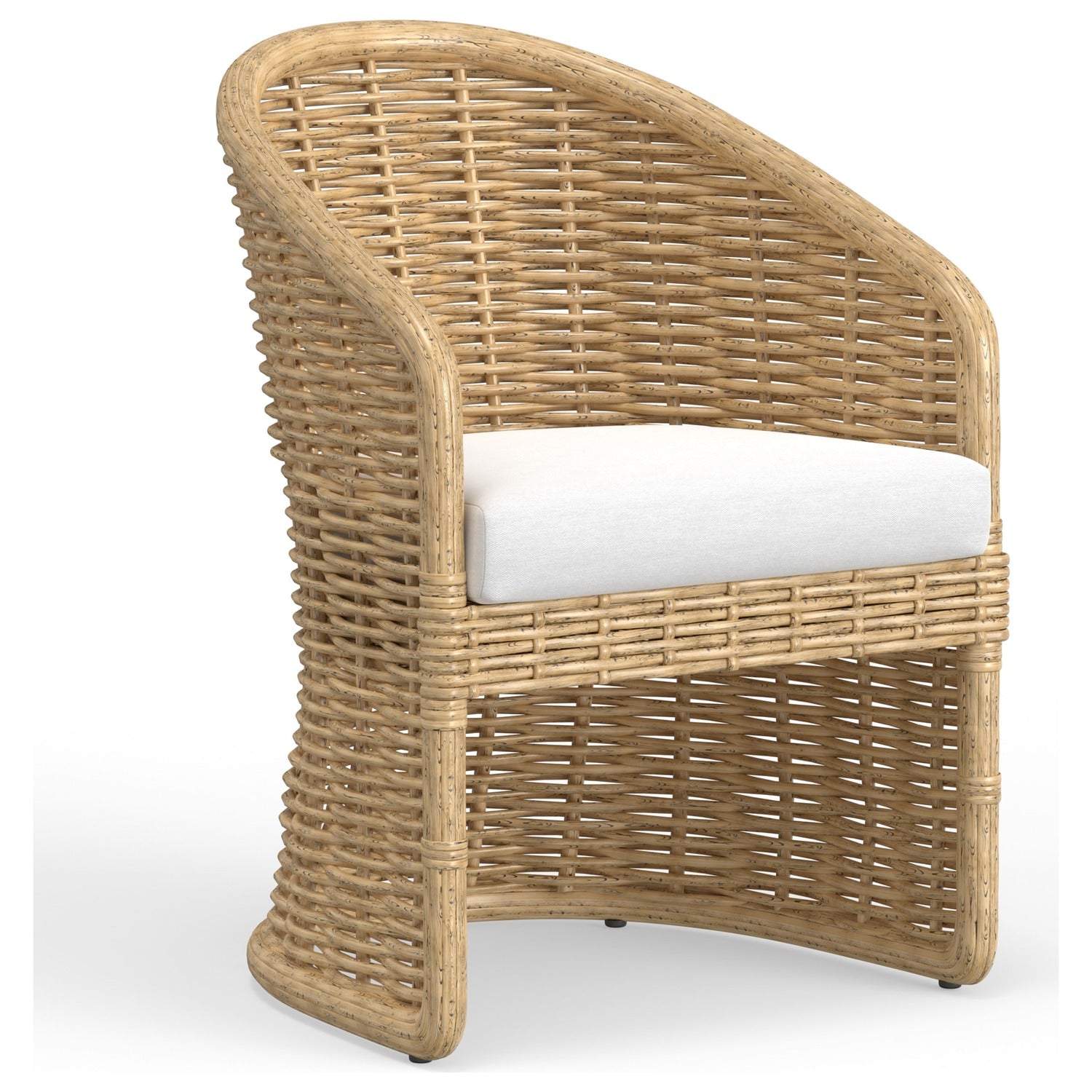 Sunset West Playa Soothe Pearl w/Flange Welt Outdoor Dining Chair Set of 2