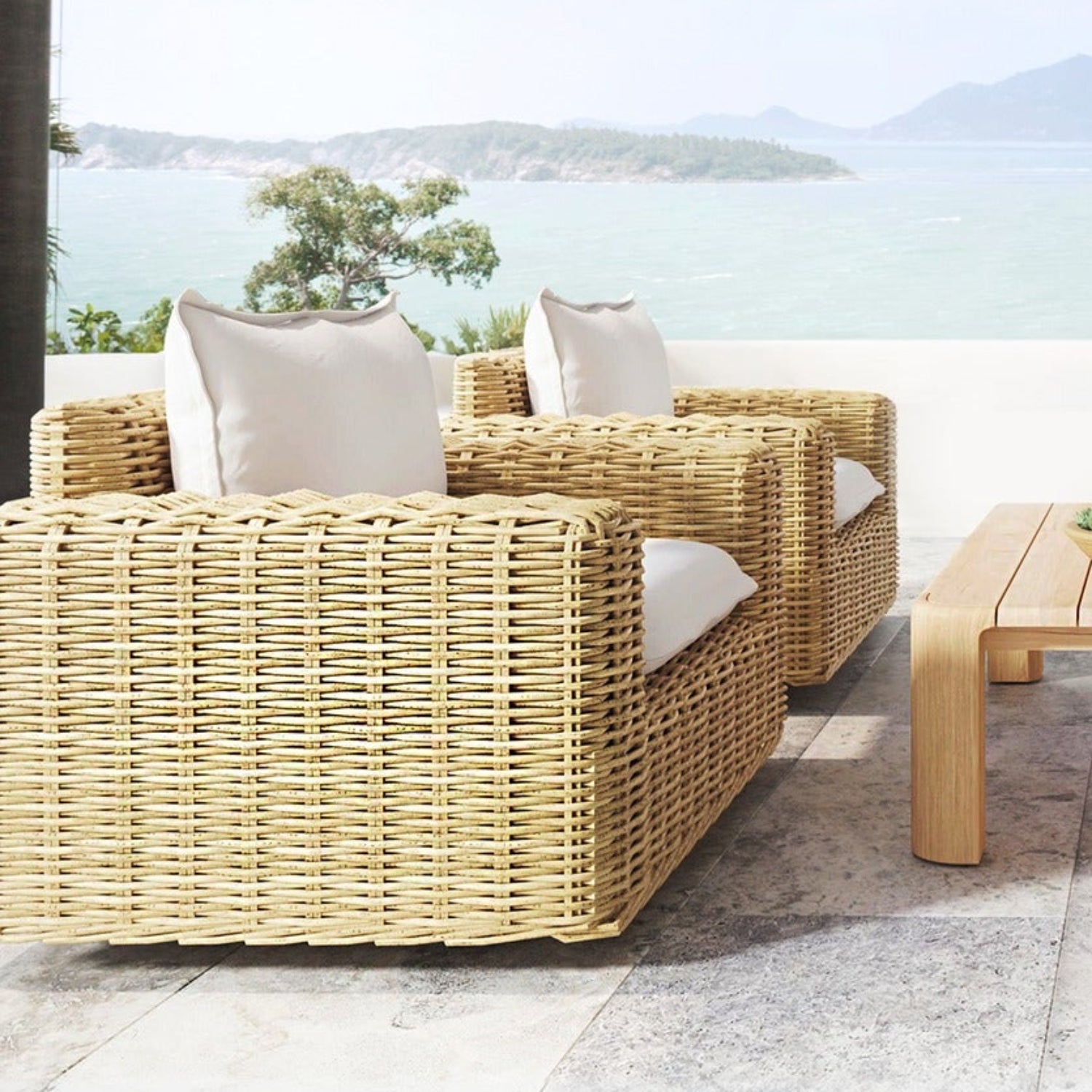 Sunset West Playa Soothe Pearl w/Flange Welt Outdoor Oversized Club Chair