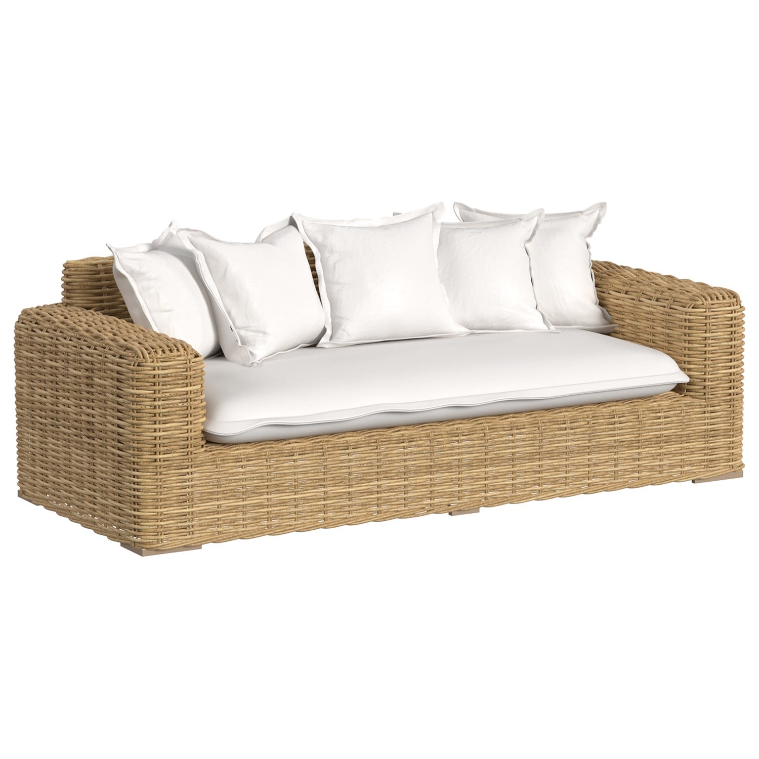 Sunset West Playa Soothe Pearl w/Flange Welt Outdoor Loveseat