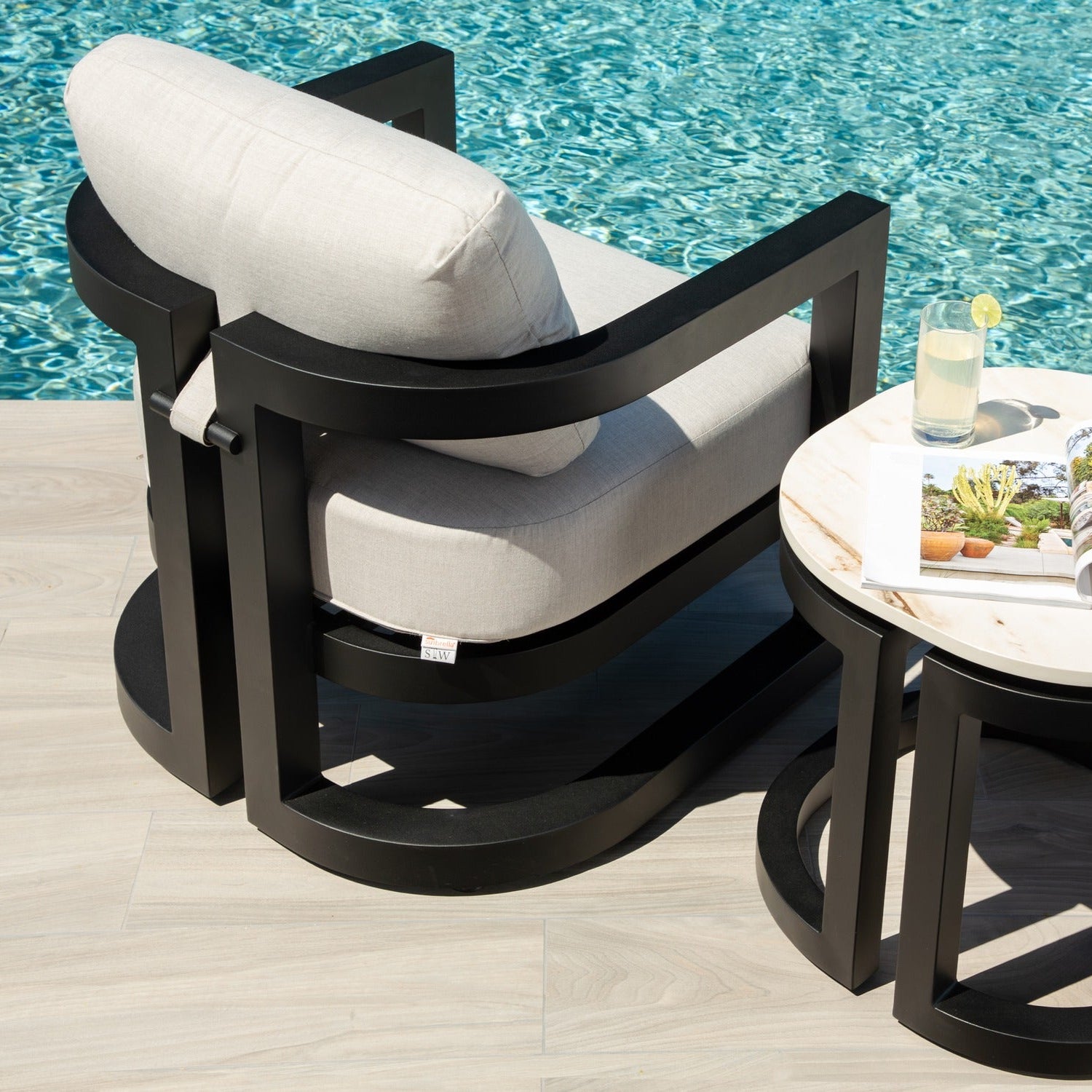 Sunset West Malibu Cast Silver Outdoor Club Chair