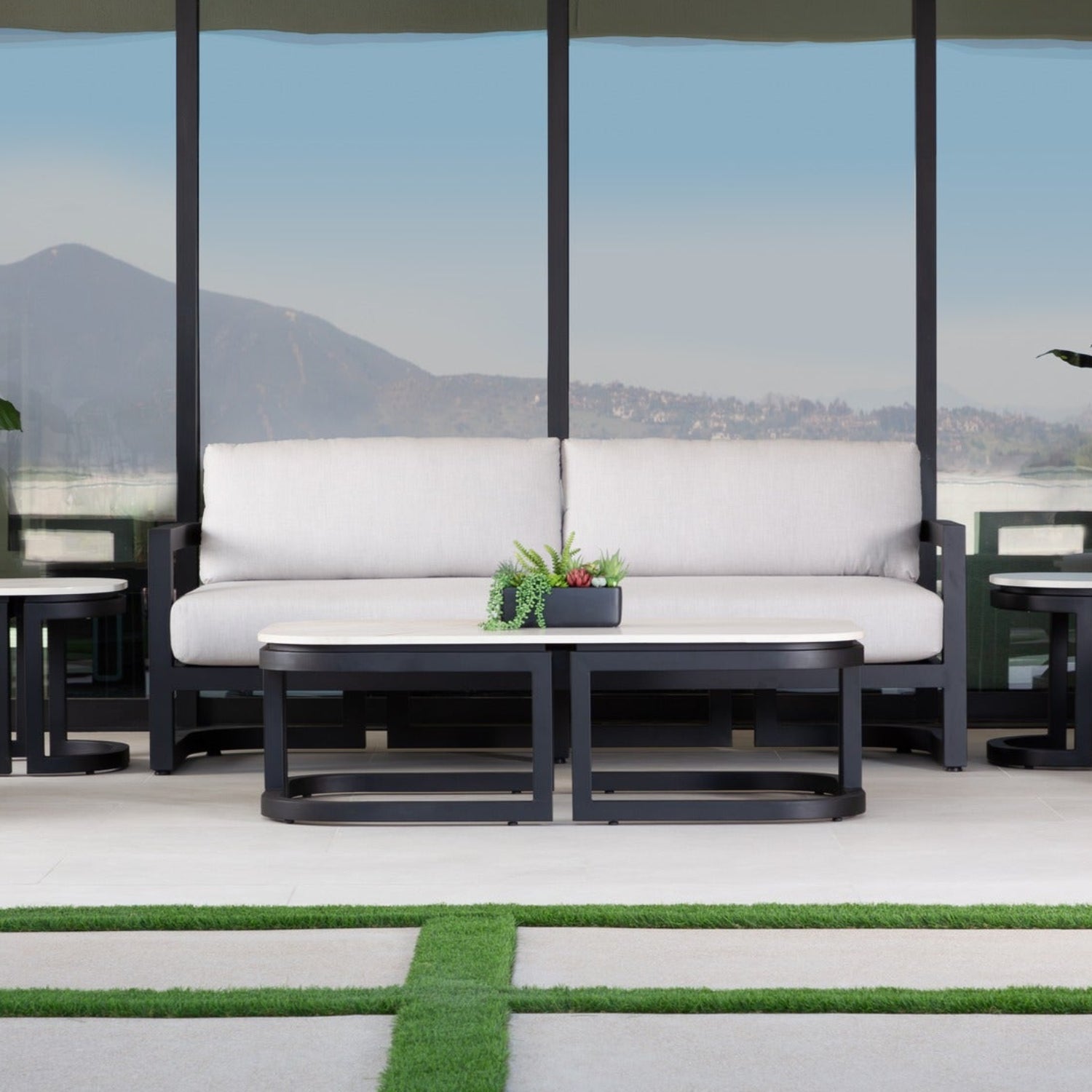 Sunset West Malibu Cast Silver Outdoor Sofa