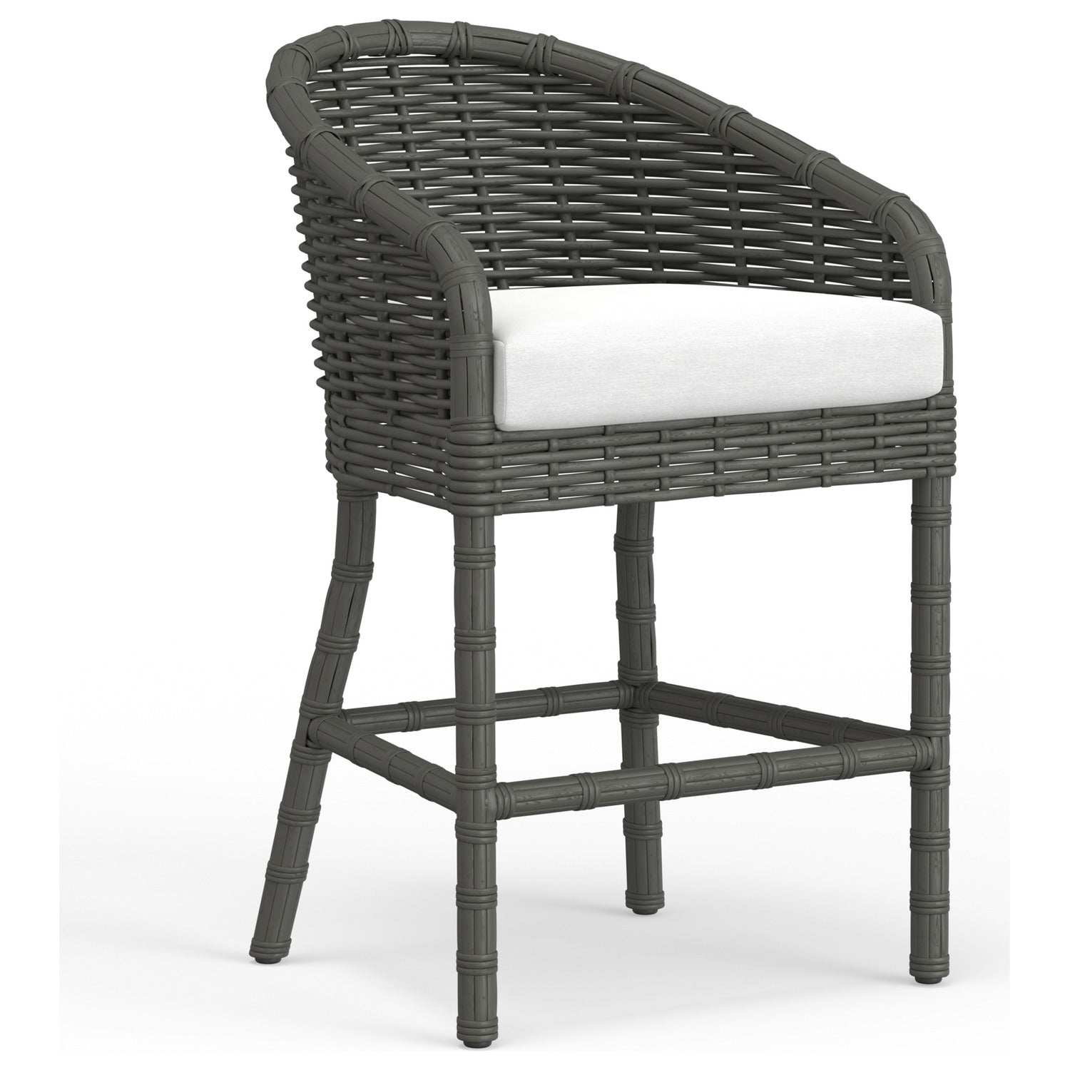 Sunset West Cabo Soothe Pearl w/Flange Welt Outdoor Counter Stool Set of 2