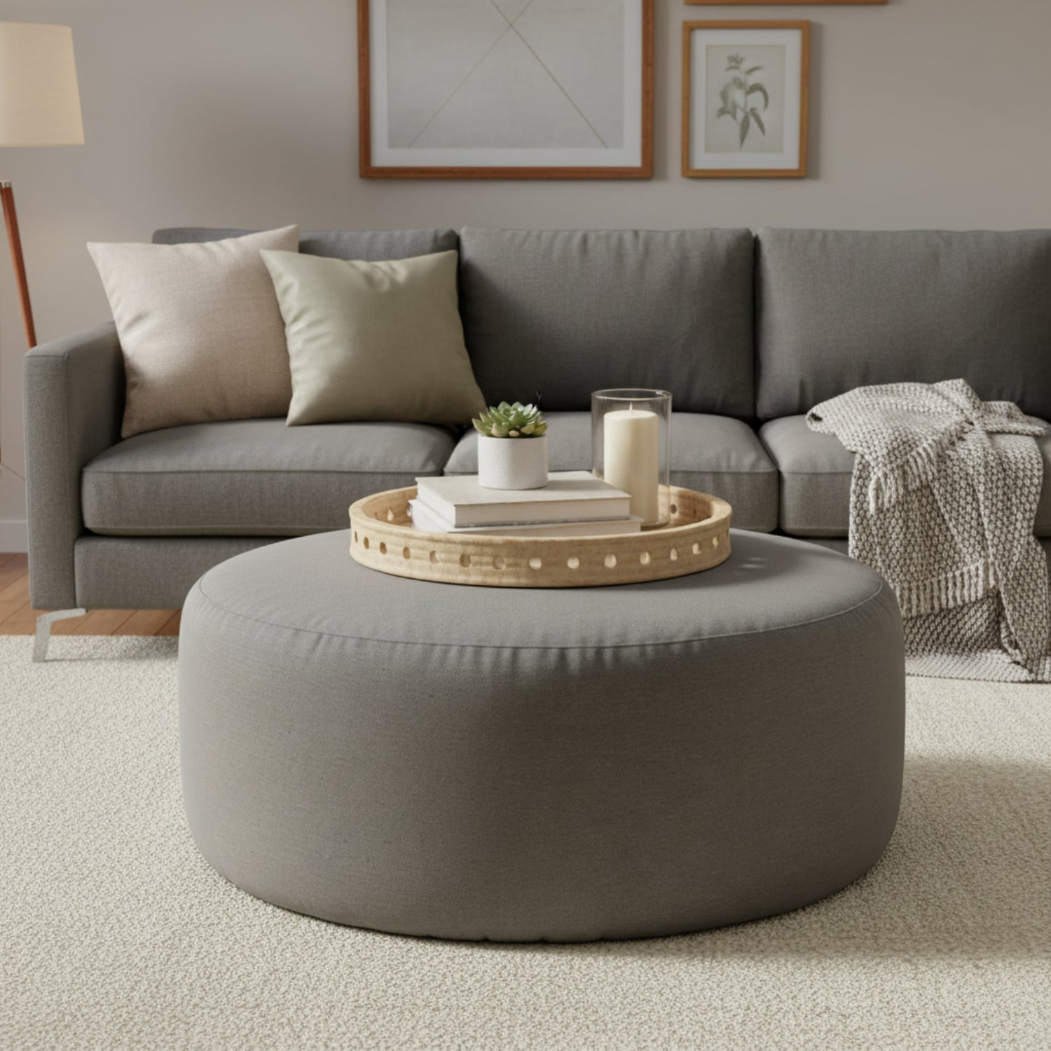 Sunset West Heritage Granite 42in Round Outdoor Coffee Table/Ottoman