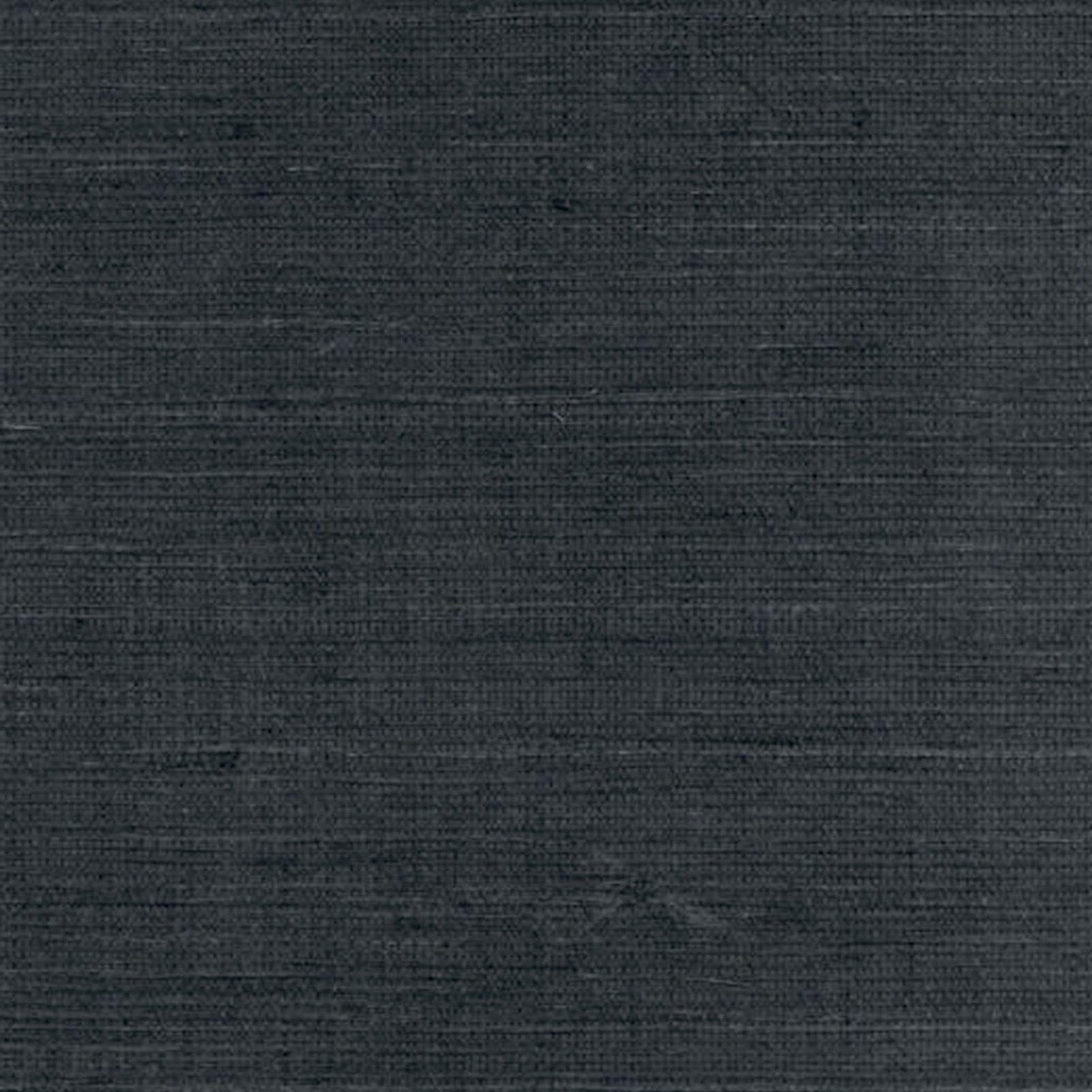 Mitchell Black Solid Grasscloth Wallpaper