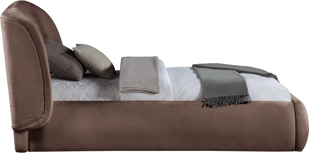 Sandro Brown Chenille Fabric Upholstered Bed