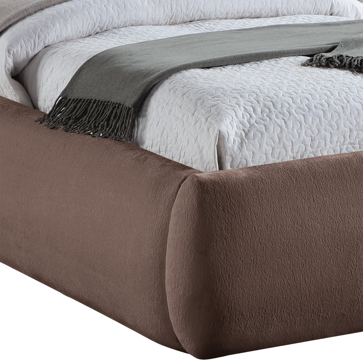Sandro Brown Chenille Fabric Upholstered Bed