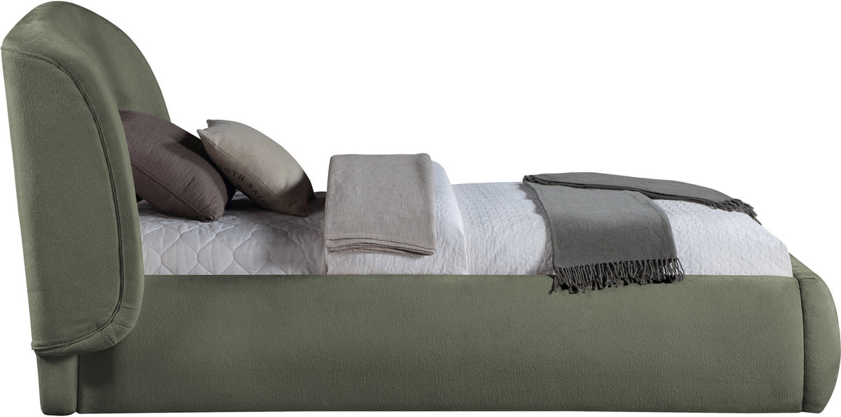 Sandro Green Chenille Fabric Upholstered Bed
