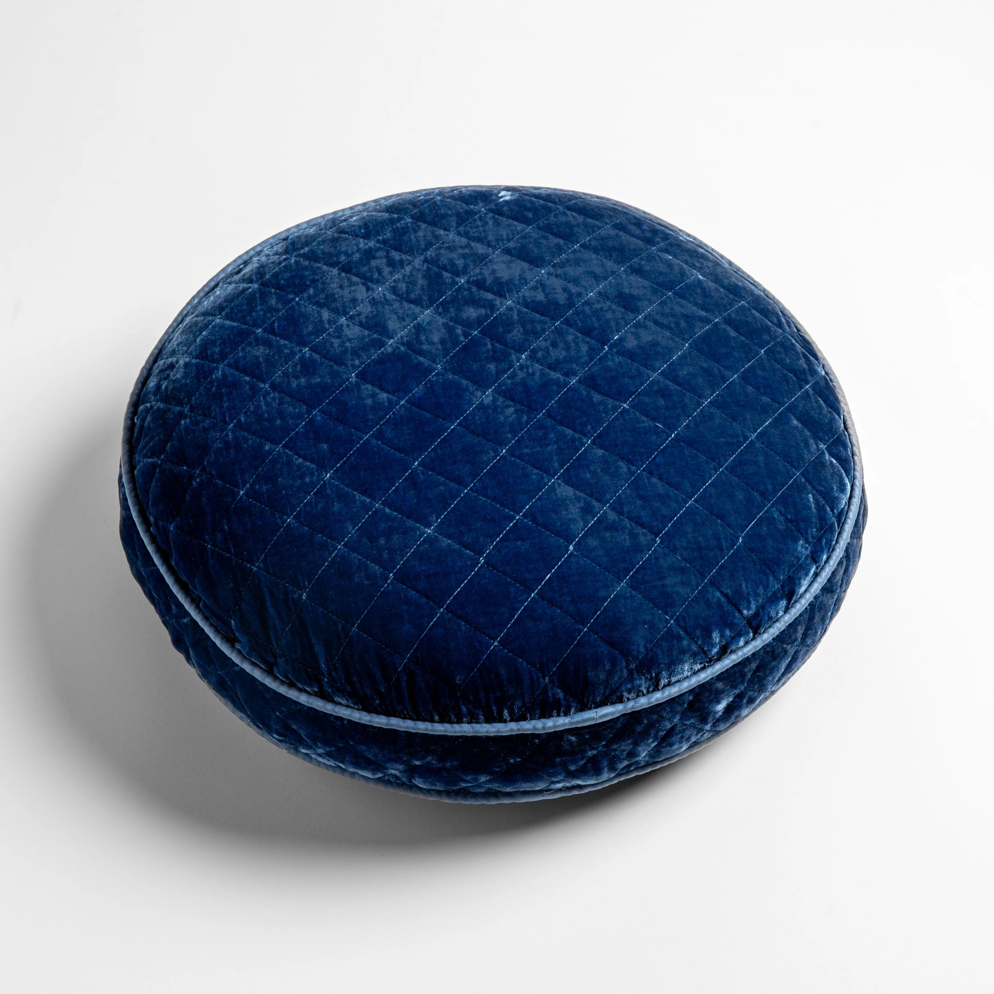 Bella Notte Silk Velvet Quilted Round Throw Pillow